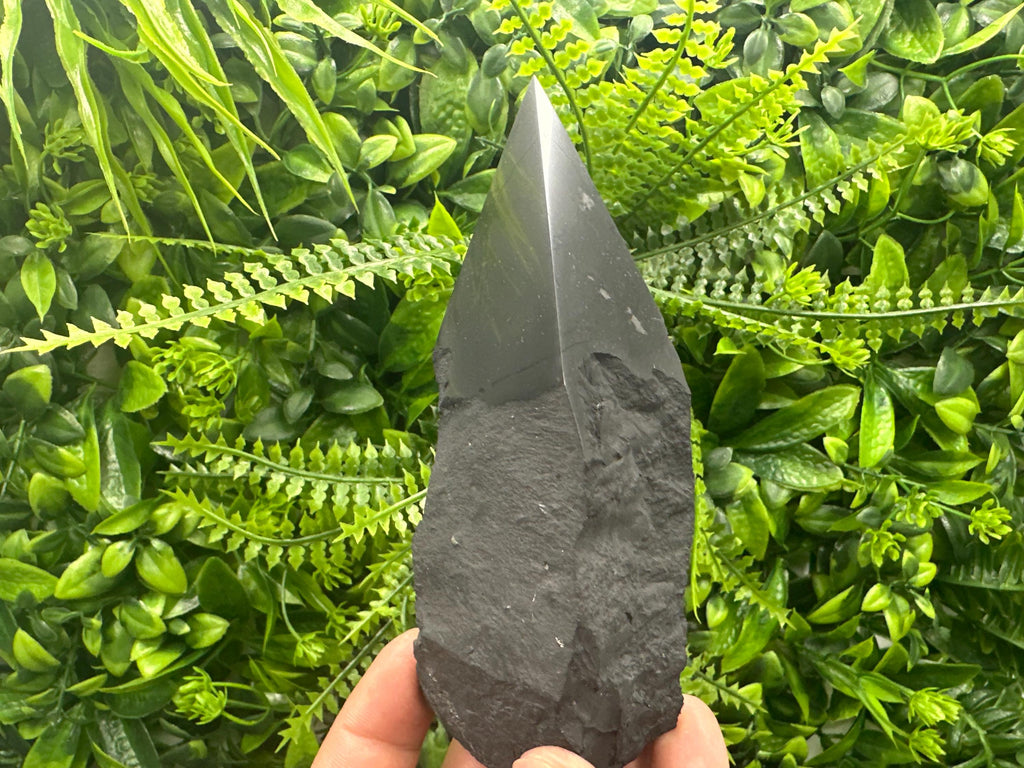 12cm Polished Shungite Crystal: EMF Protection Stone