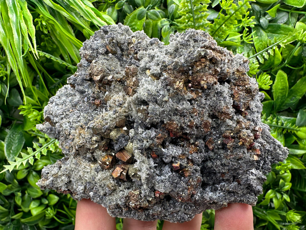 Rainbow Pyrite on Quartz with Oxide, Borieva Bulgaria Mineral Specimen