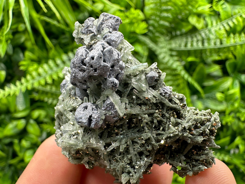 Galena Pyrite on Quartz: Borieva Mine Mineral Decor Stone