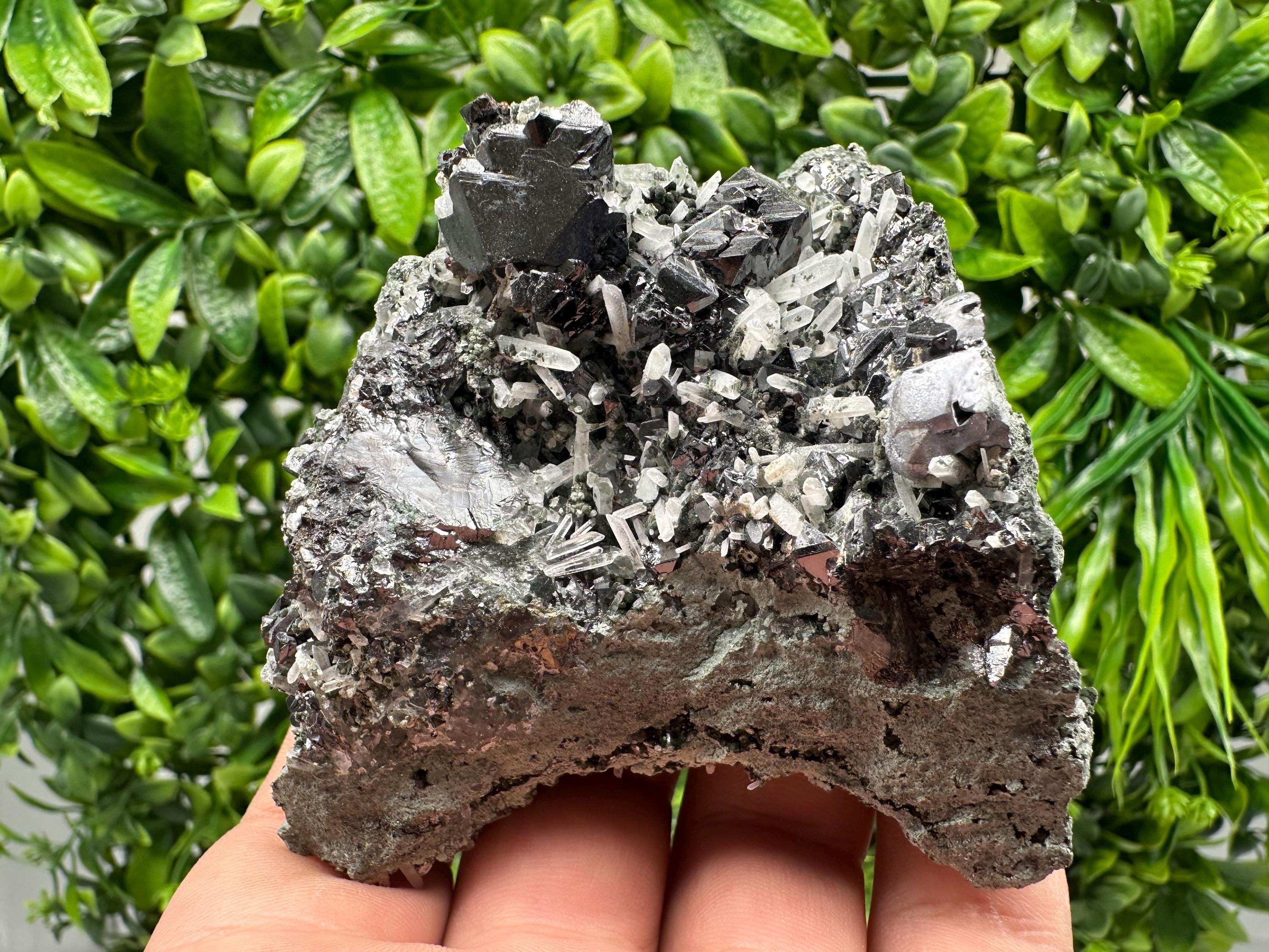 Lovely specimen Green Quartz inclusions Chlorite and Sphalerite/ Natural minerals/ Souvenir crystal gift minerals famous 9th September/Madan