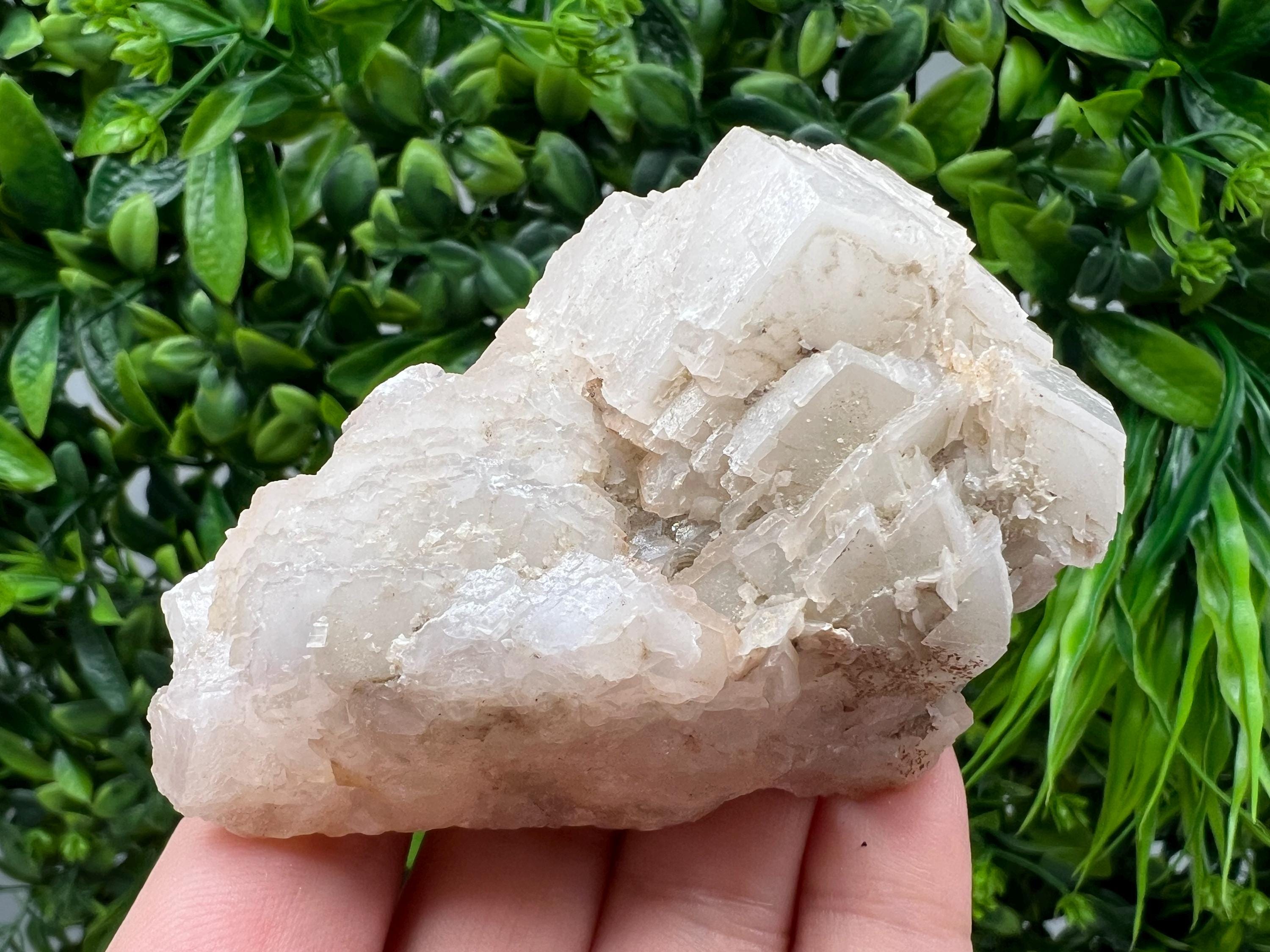Quartz Crystal with Calcite and Chlorite: Borieva Mine, Bulgaria