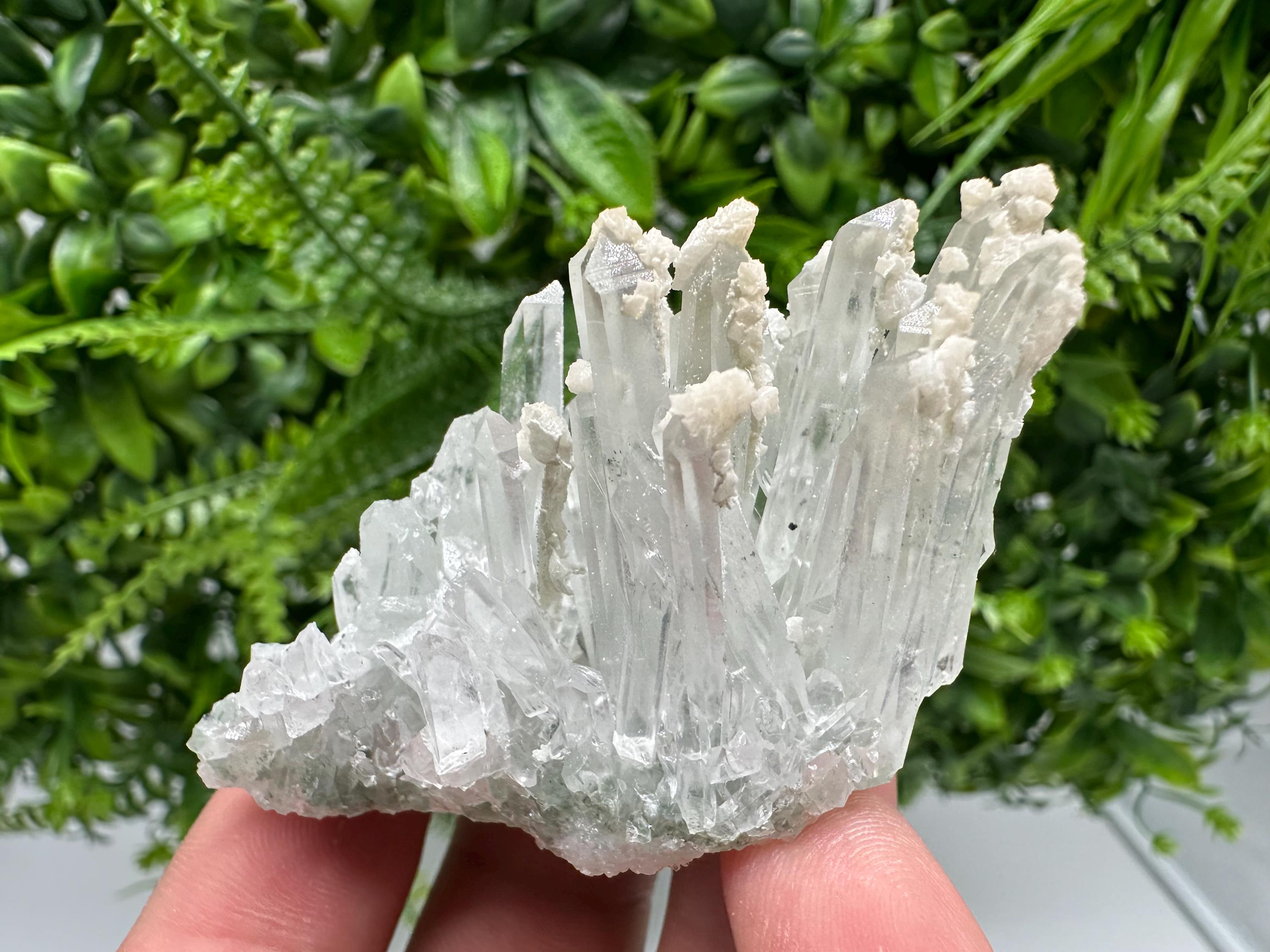 Transparent Quartz with Calcite: Krushev Dol Mine, Bulgaria