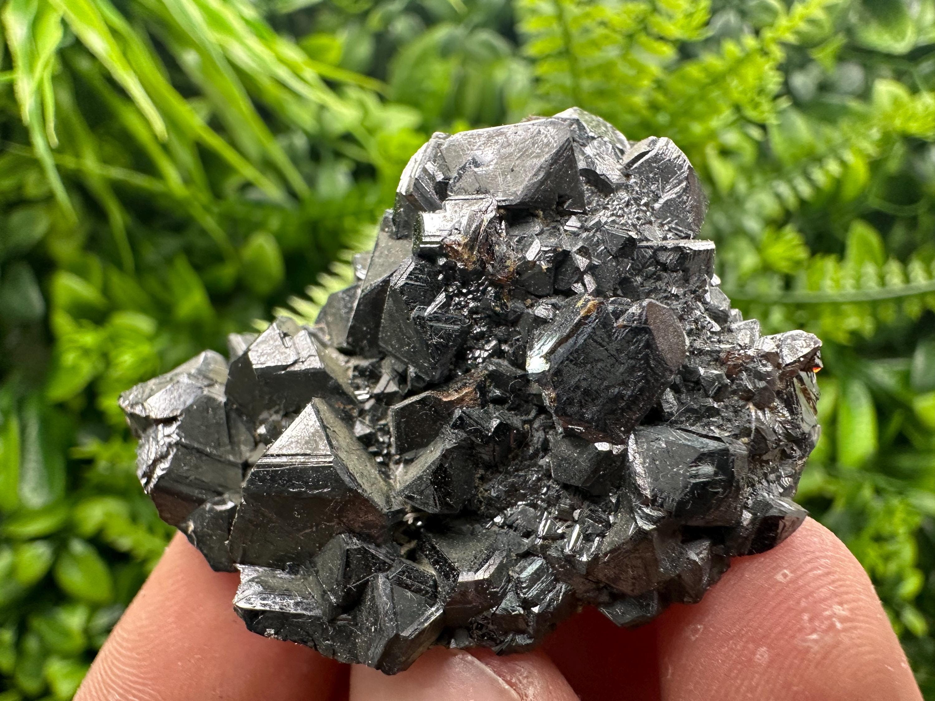 Rare Black Sphalerite Cluster, Shiny Home Decor Stone