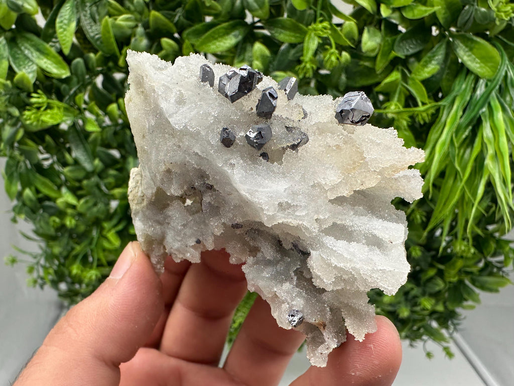 Rare Galena on Chalcedony Specimen, Krushev dol Mine, Bulgaria