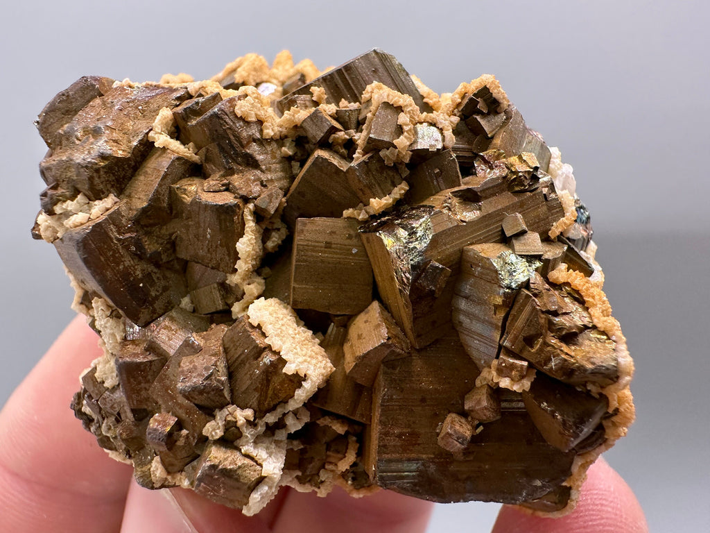 Pyrite with Iron Oxide & Dolomite, Bulgaria Mineral Specimen