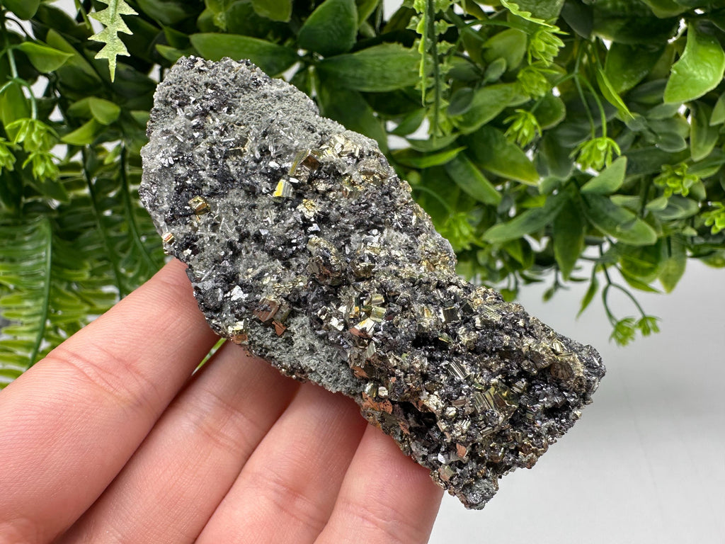 Wonderful Pyrite on Green Quartz,natural,collection mineral,gift,home decor stone,rare crystal,collection Borieva mine,Madan,Bulgaria