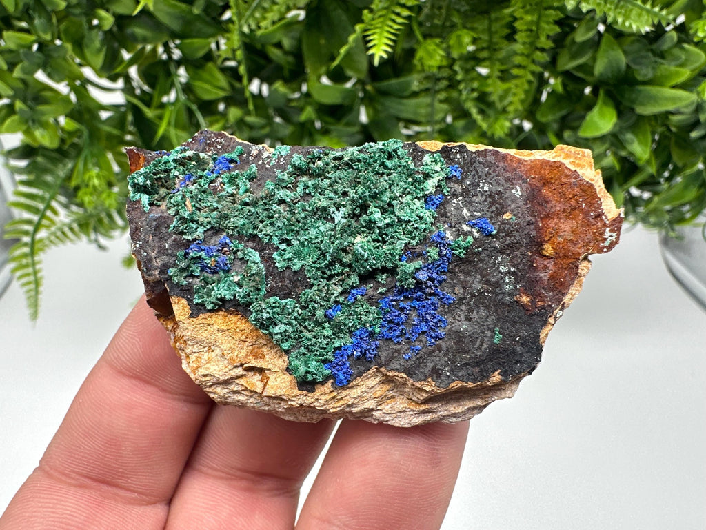 Moroccan Azurite Malachite Specimen: Rare Crystal Mineral Decor