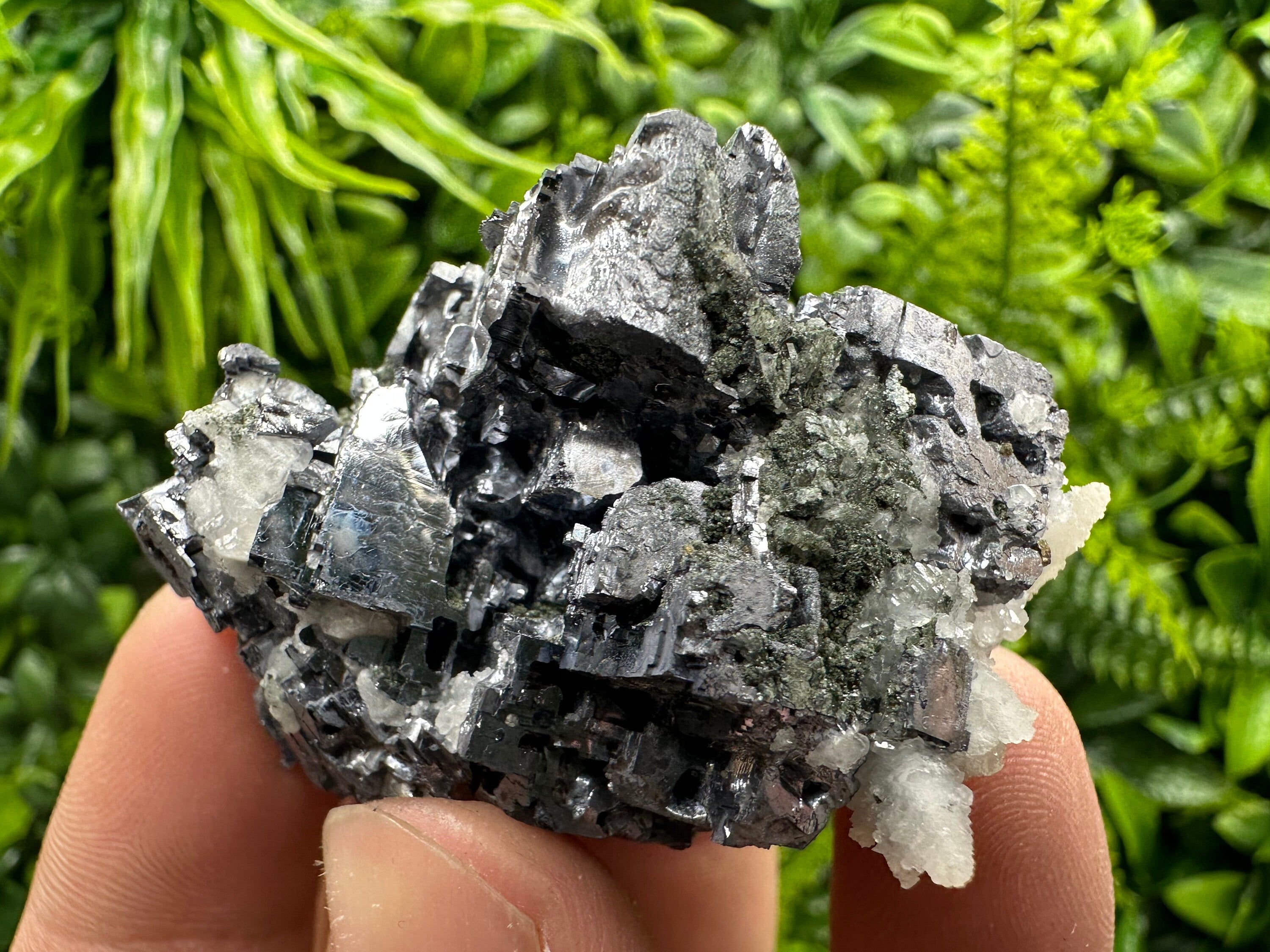 Skeletal Galena, Pyrite, Calcite Mineral Specimen, Bulgaria