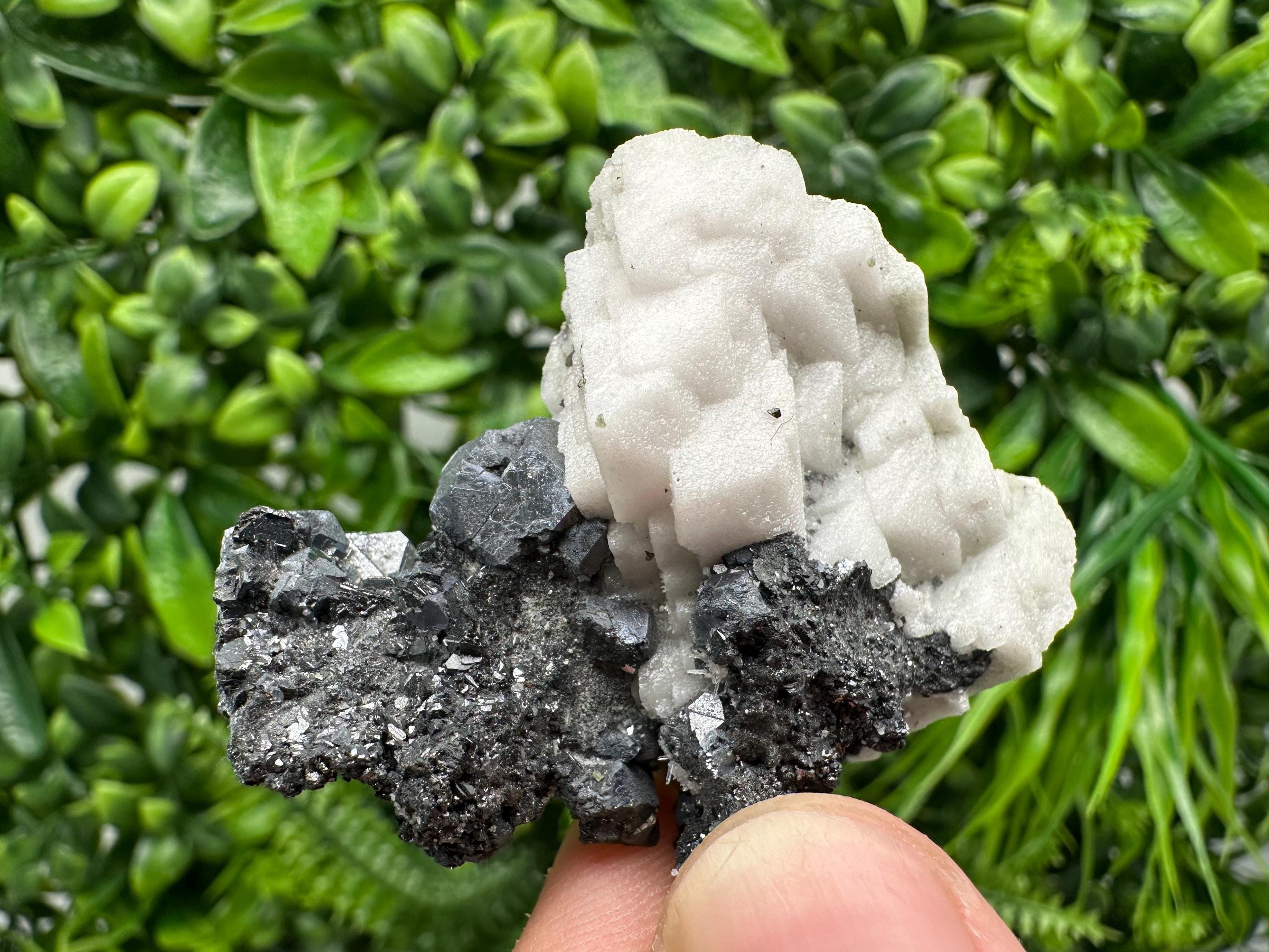 Galena Sphalerite Mineral Specimen: Calcite, Borieva Mine, Bulgaria