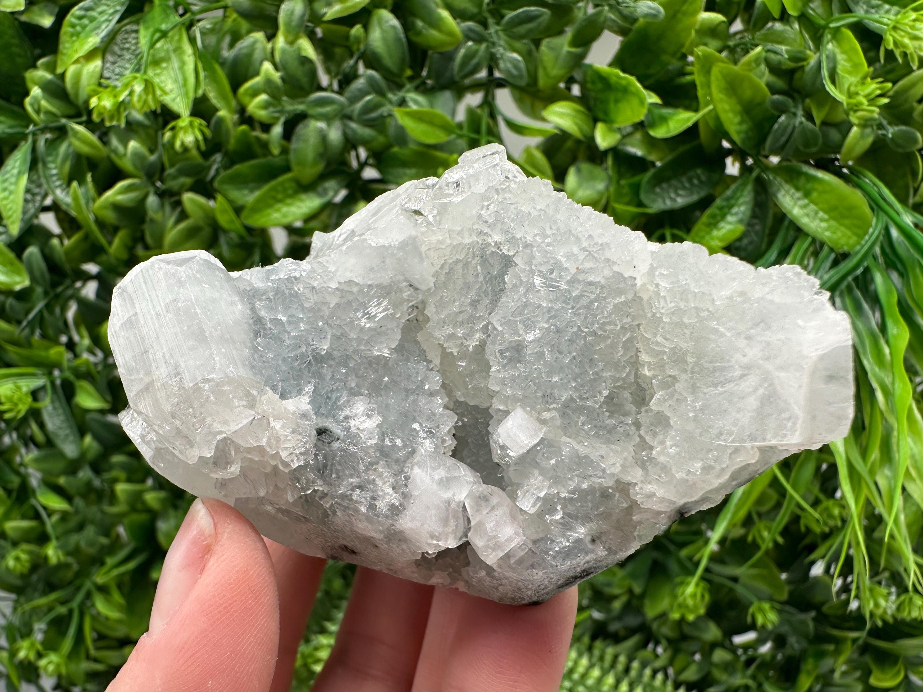 Apophyllite on Chalcedony Specimen: India Minerals, Crystal Collection