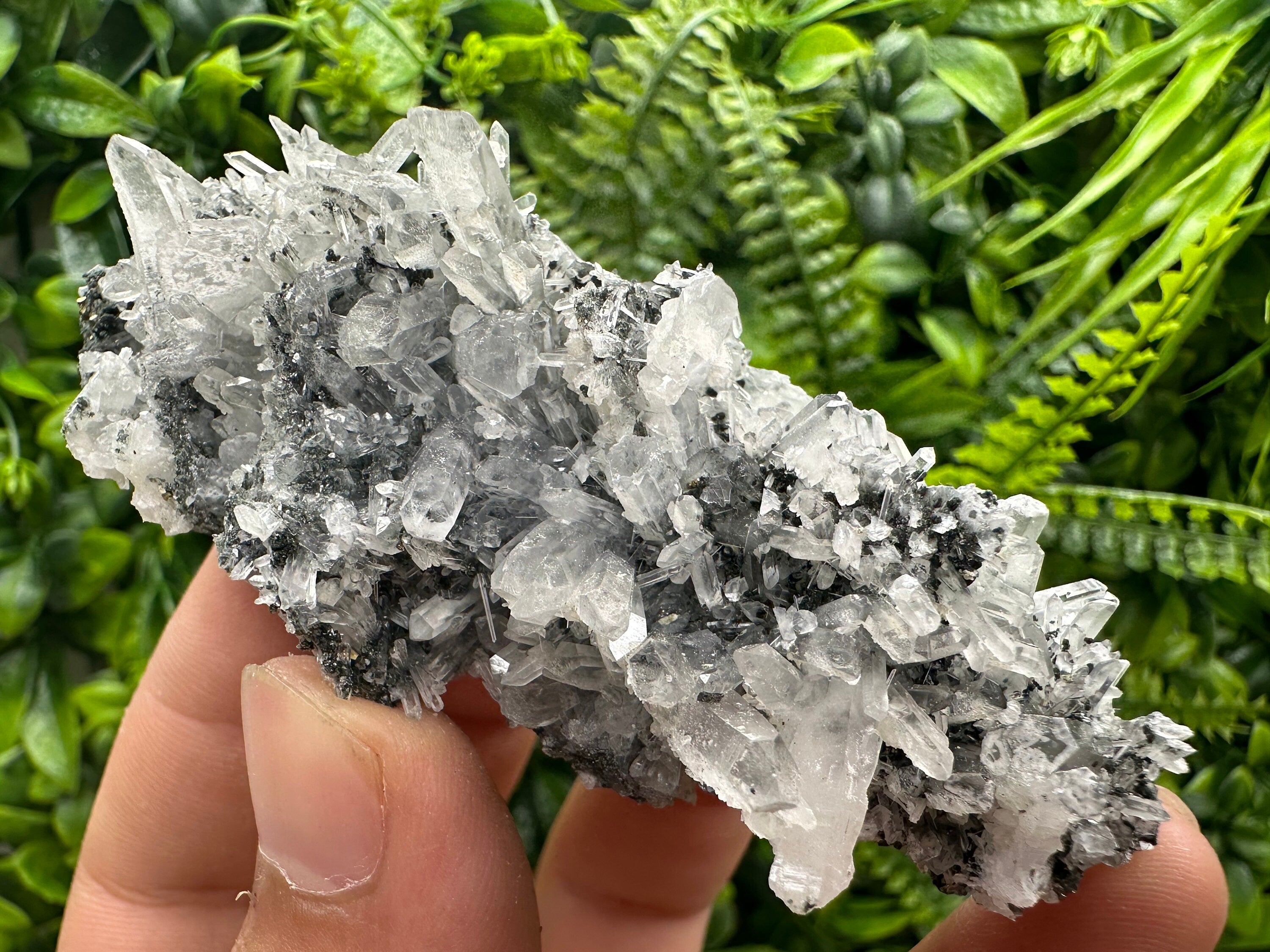 Quartz with Calcite and Chlorite: Natural Crystal Souvenir