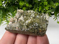Rare Green Epidote with Quartz Crystals: Sparkly Rainbow Mineral Decor