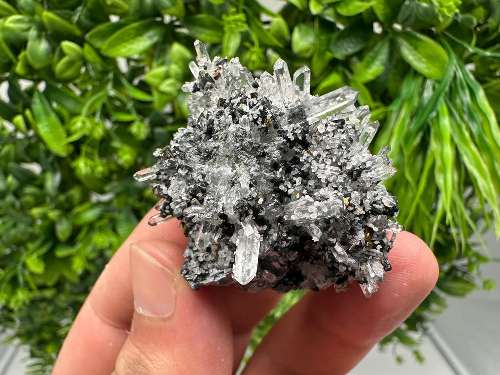 Lovely Galena on Quartz whit Calcite,Pyrite from Borieva mine,Madan,Bulgaria,Natural,Collection minral specimen,crystal,Metaphysical,Geology