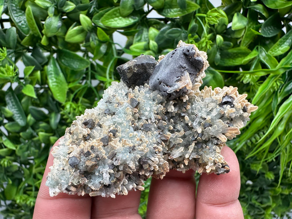 Skeletal Galena with Sphalerite and Calcite - Madan, Bulgaria