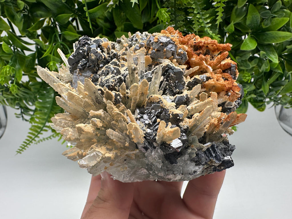 Amazing Galena spinel law on Quartz whit Siderite,from Krushev dol mine,Bulgaria,natural,collection mineral specimen,home decor crystal,souv