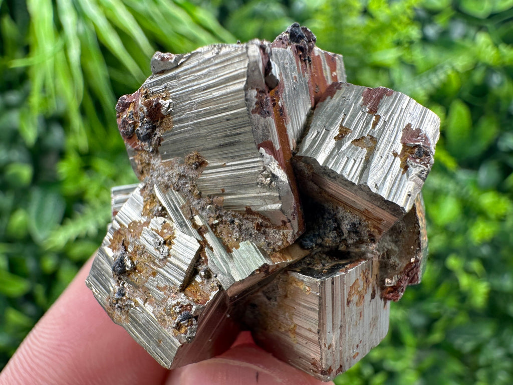 Pyrite with Hematite Mineral Specimen, Bulgaria Crystal Decor