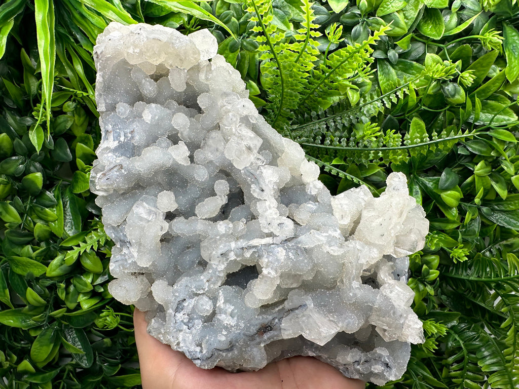 Transparent Apophyllite on Chalcedony, India Mineral Specimen