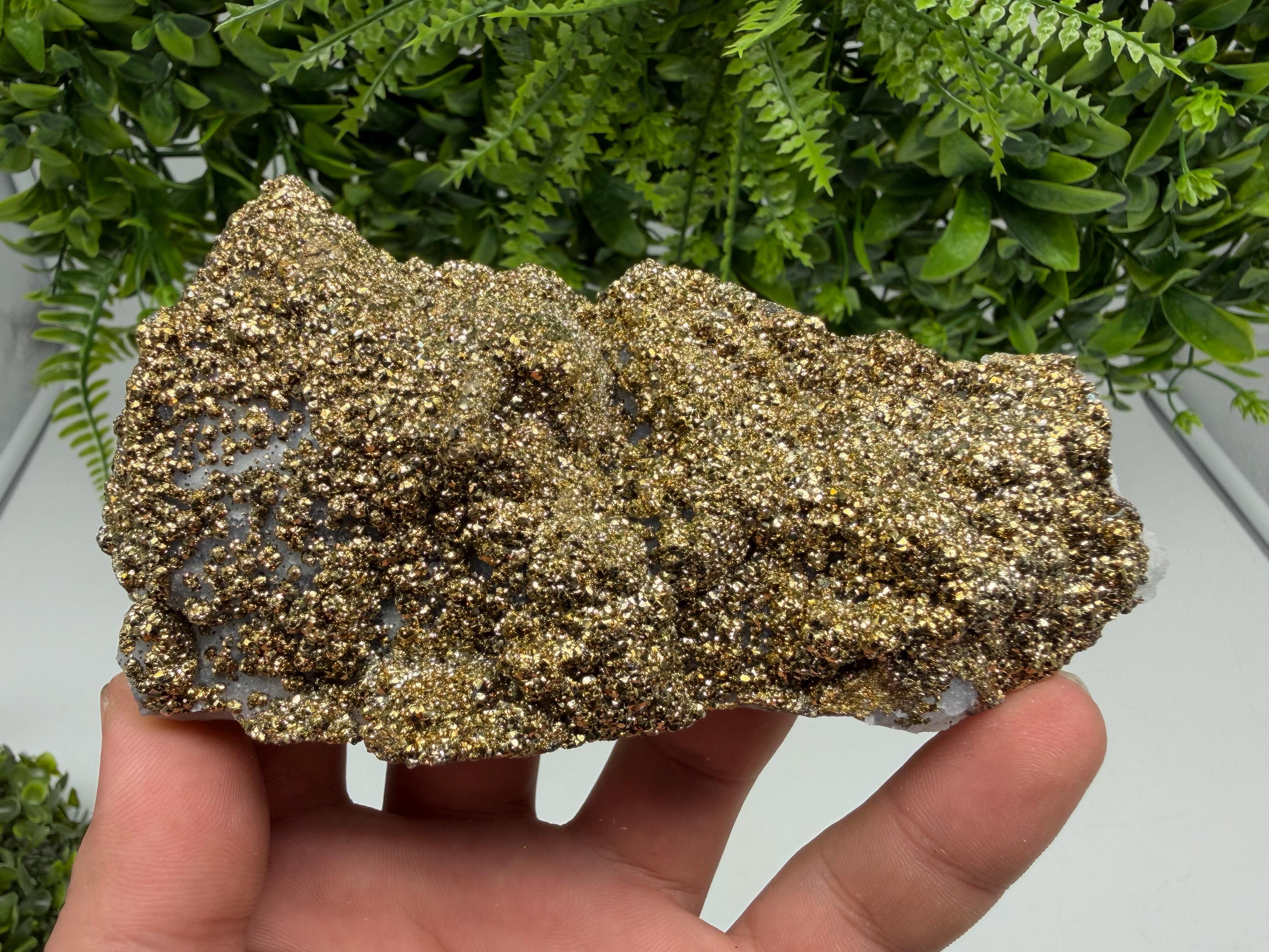 Marcasite Cluster on Chalcedony, Bulgaria Mineral Specimen