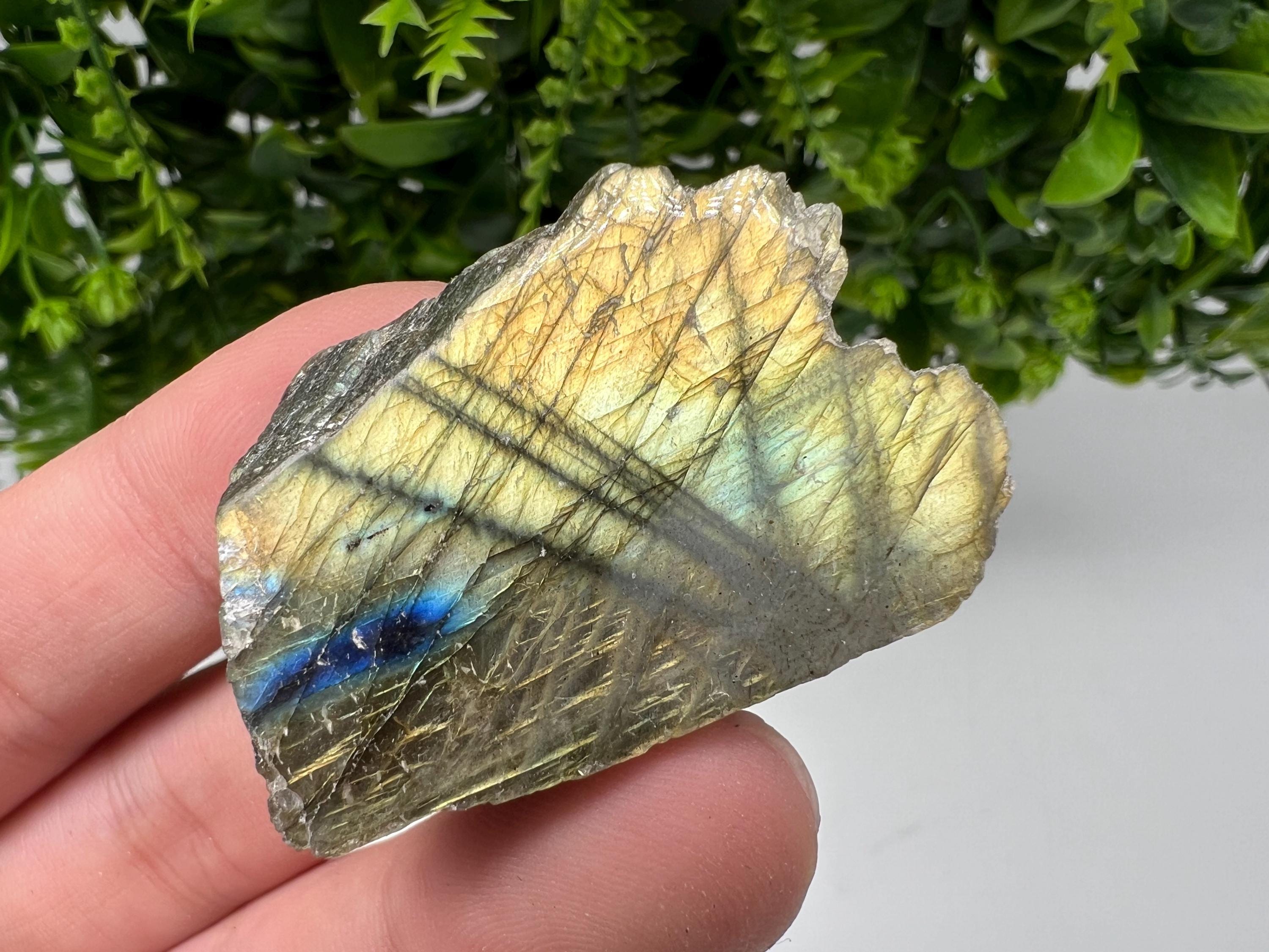 Polished Labradorite Slab: Multifire Crystal Decor - 24 Grams
