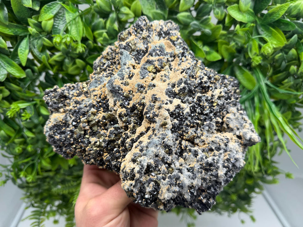 Sphalerite Cleiopfane on Quartz Mineral Specimen, Krushev Dol Mine, Bulgaria Home Decor Stone