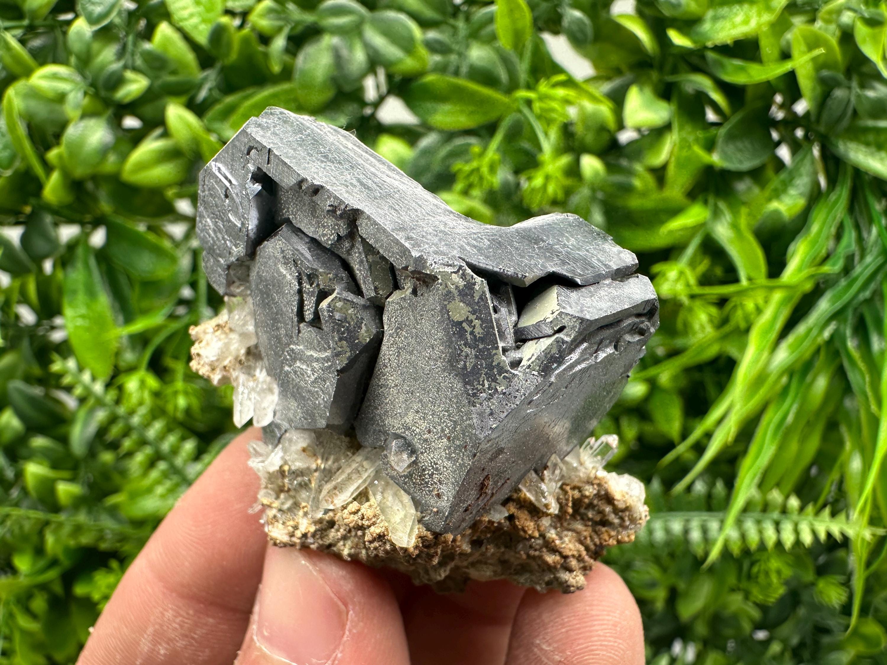 Skeletal Galena on Quartz, Borieva Mine Mineral Specimen