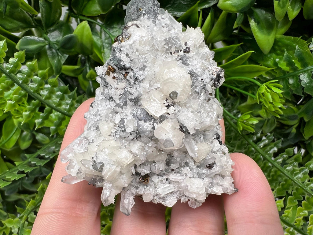 Calcite on Quartz Mineral Specimen, Borieva Mine, Bulgaria