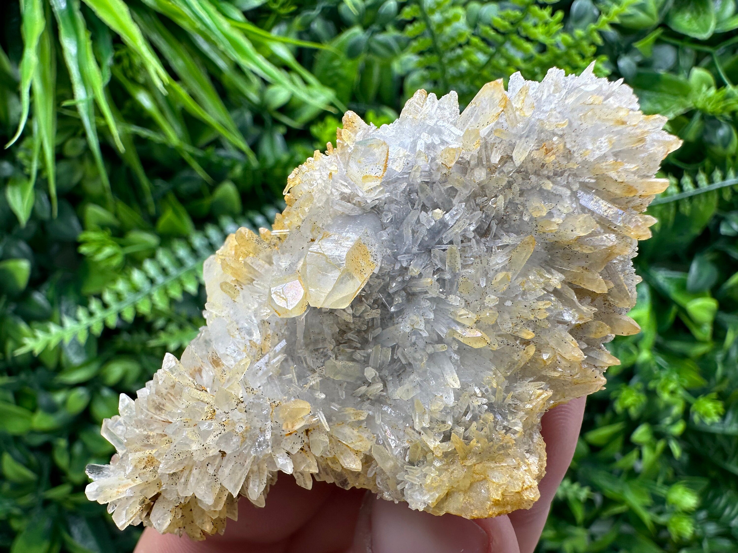 Transparent Quartz Cluster with Mineral Inclusions, Bulgaria