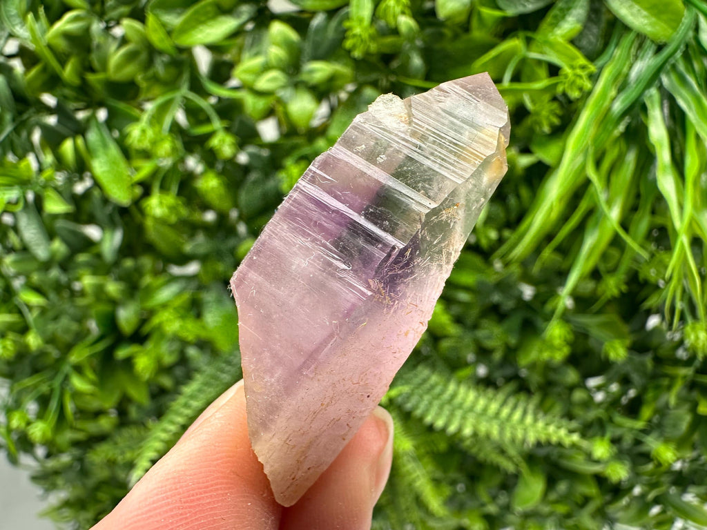 Phantom Amethyst Crystal with Cerussite, Bulgarian Mineral Specimen