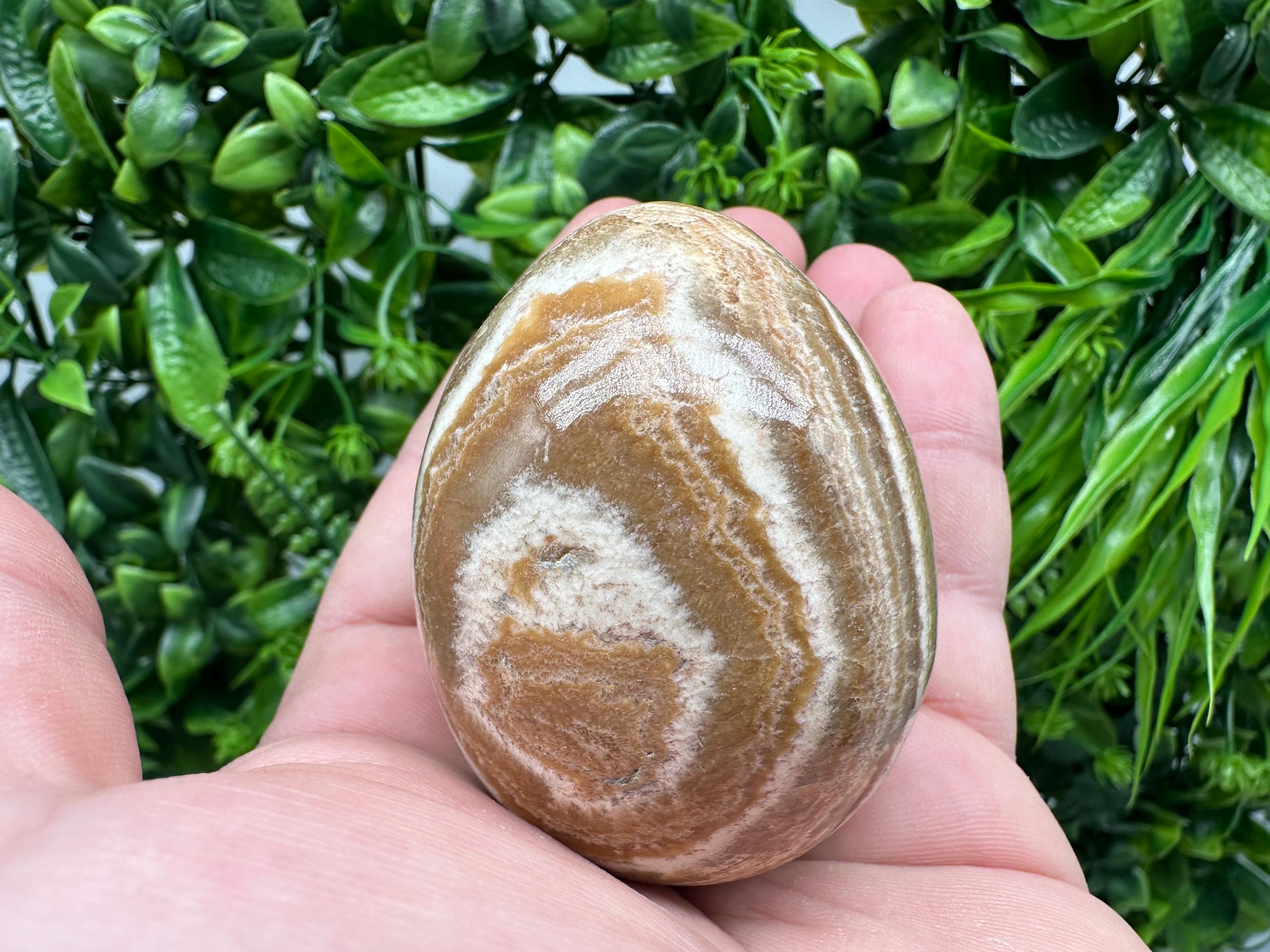 Polished Aragonite Stone Egg: Handmade Home Decor, Healing Crystal