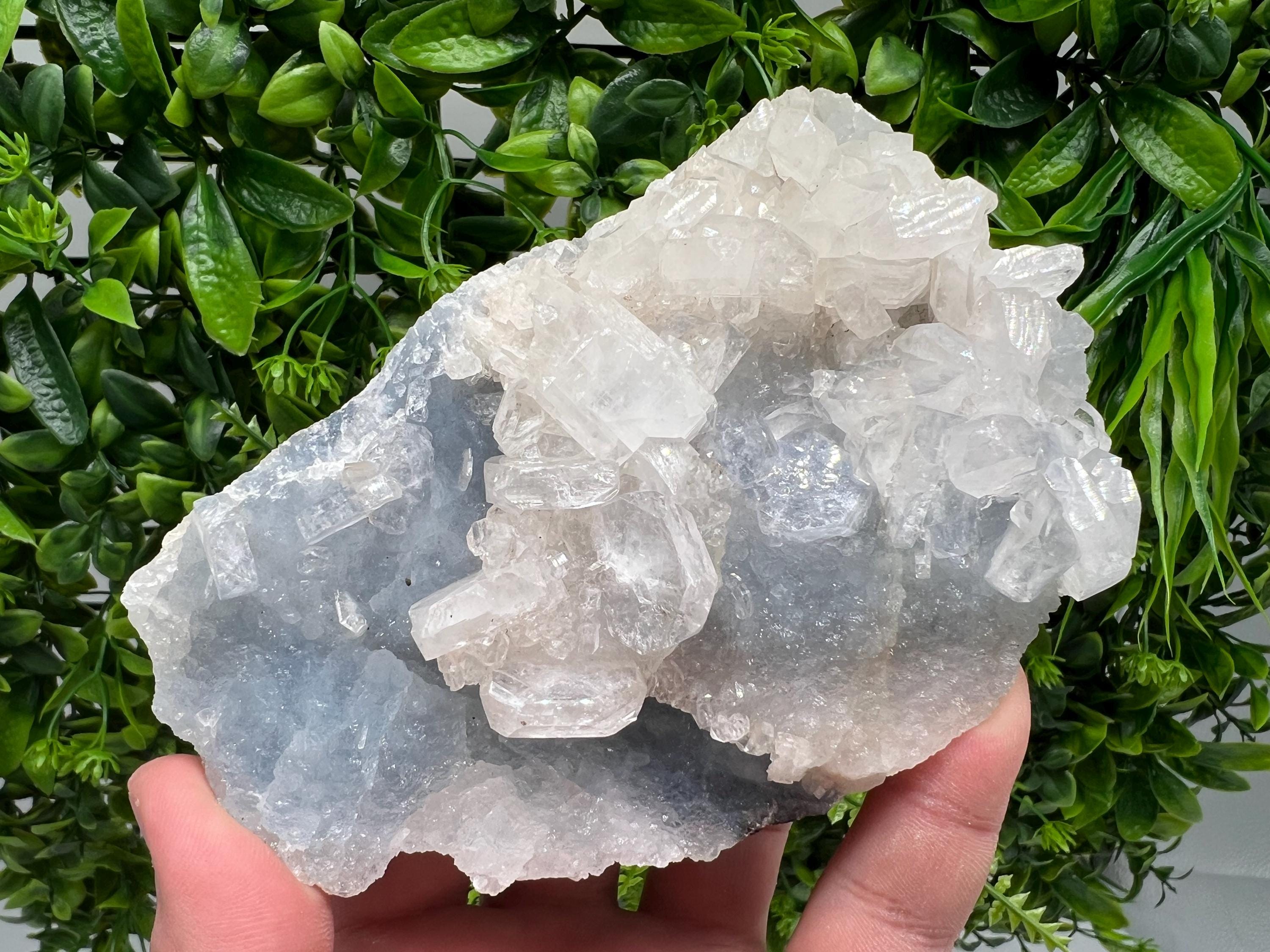 STUNNING Transparent Apophyllite on Chalcedony,natural, collection minerals specimen,India Minerals,Crystal, Stone Mineral Specimens India