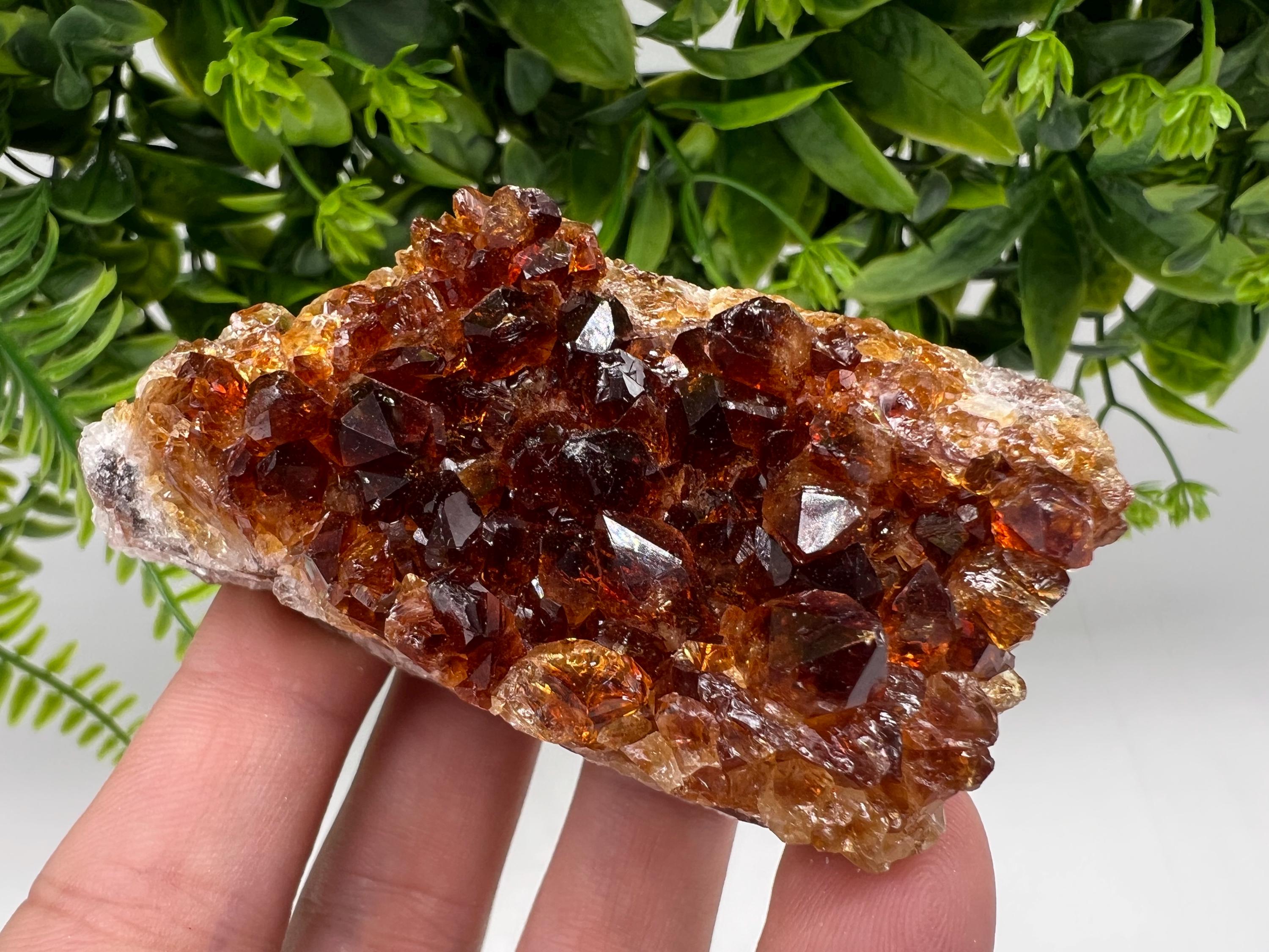 Citrine Crystal Cluster with Hematite Inclusions, Brazil