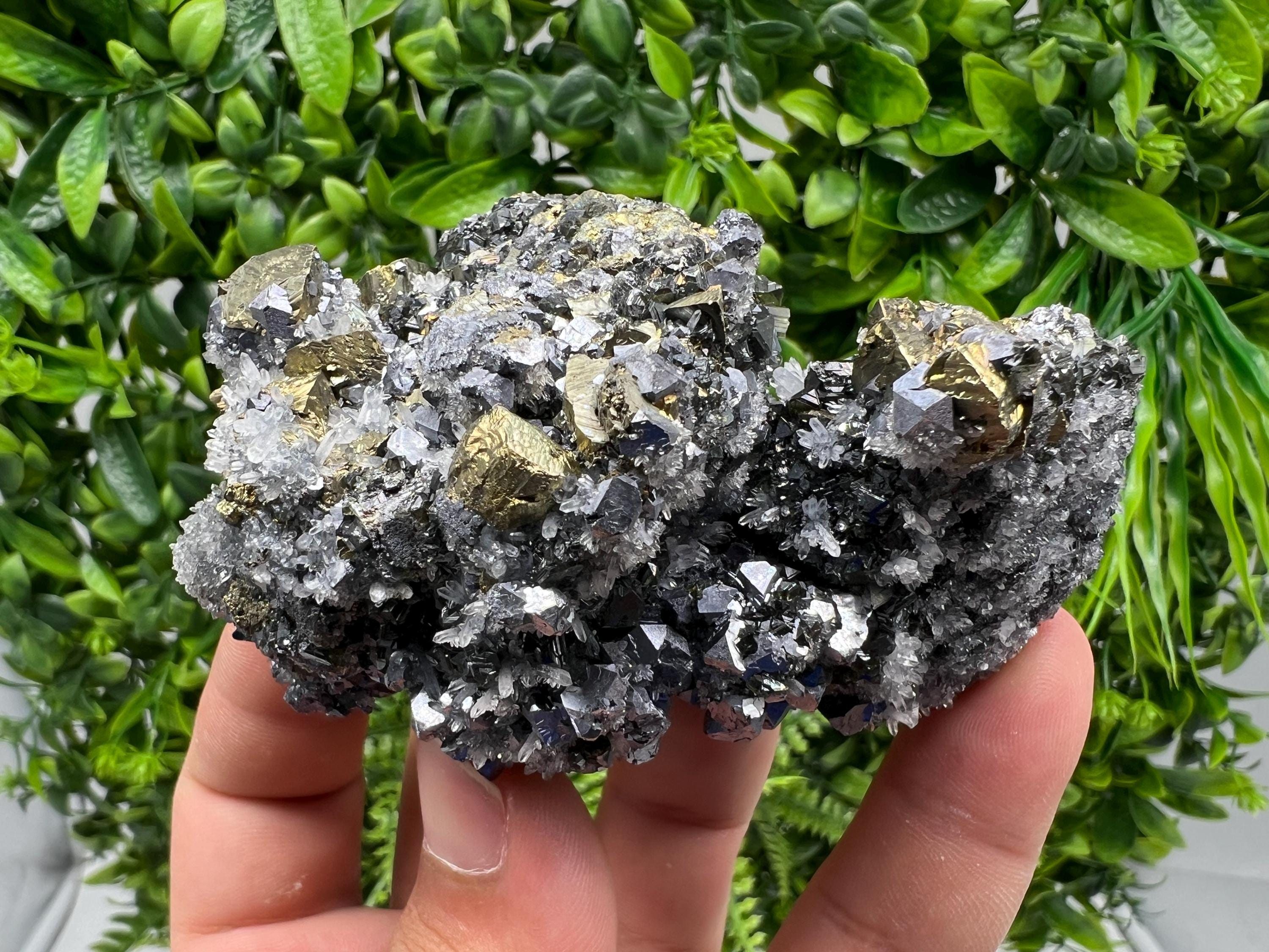 Stunning Galena,Sphalerite,Cleiopfane Chalcopyrite from Krushev dol mine,Madan,Bulgaria,natural,collection mineral specimen,home decor ston