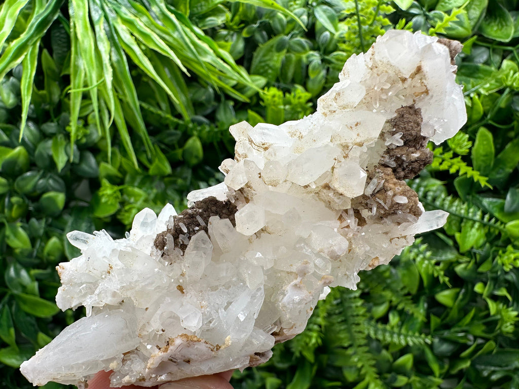 Quartz with Chlorite, Rhodochrosite & Siderite: Natural Crystal Stone Decor