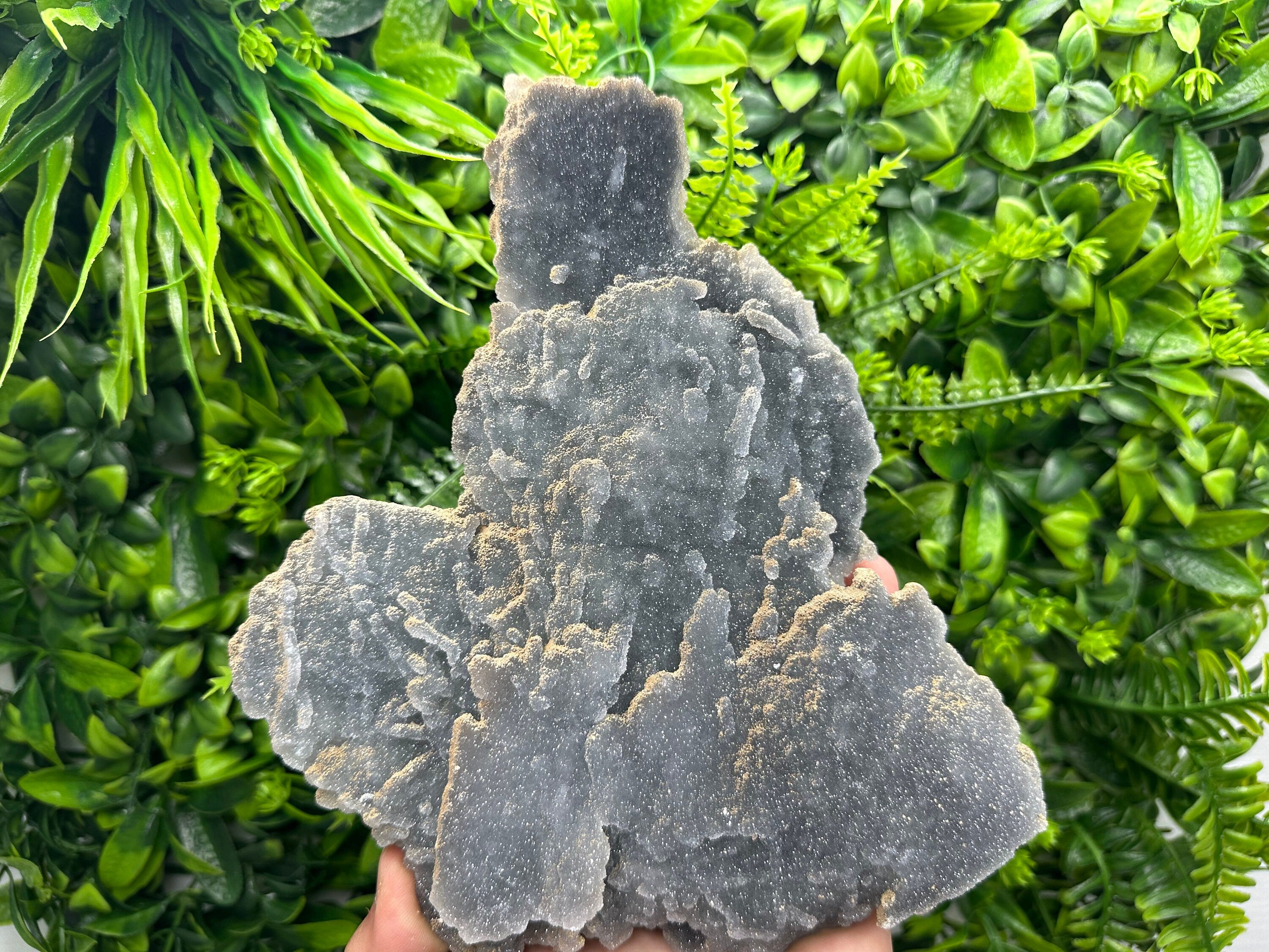 Blue Chalcedony Quartz with Chlorite Inclusions: Bulgarian Crystal Decor