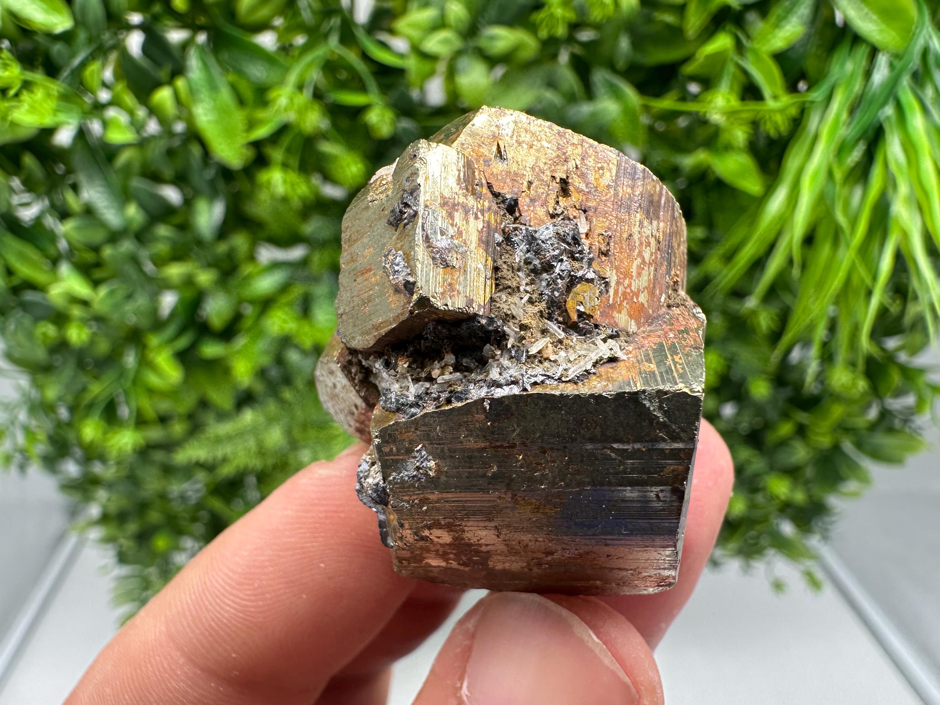 Wonderful Rainbow Pyrite whit Calcite,natural minerals souvenir Crystal,collection stone,rare minerals,home decor,Borieva Bulgaria