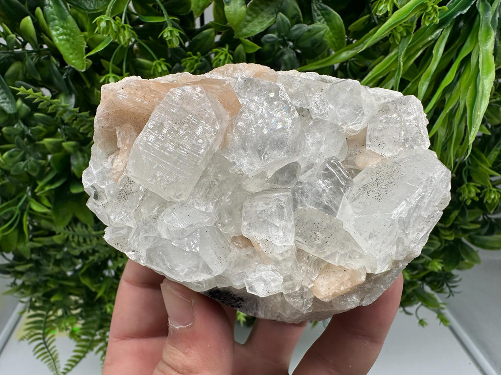 Apophyllite Stilbite on Chalcedony, Natural Mineral Specimen, India