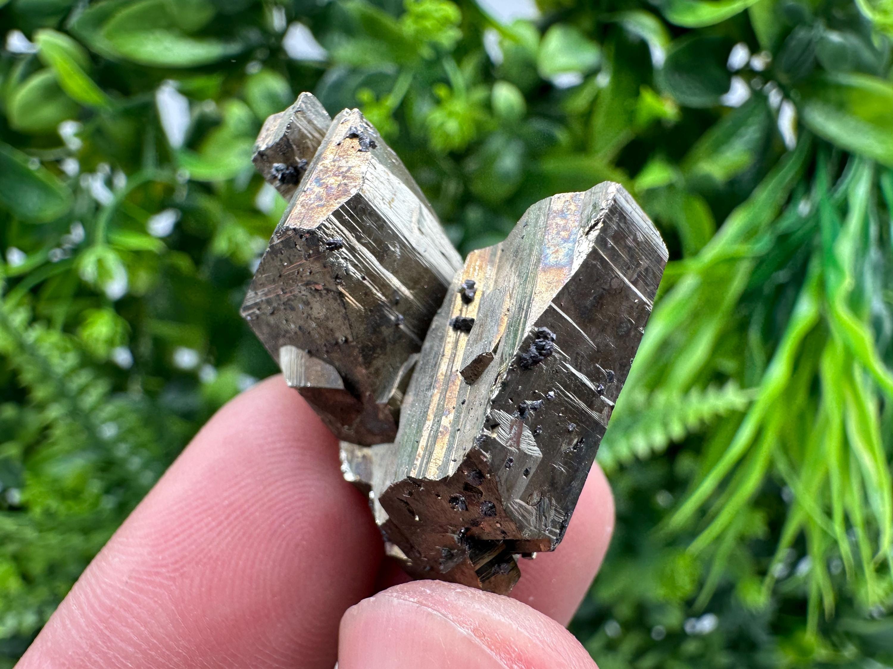 Mini Rainbow Pyrite Cluster, Borieva Mine Crystallization Specimen