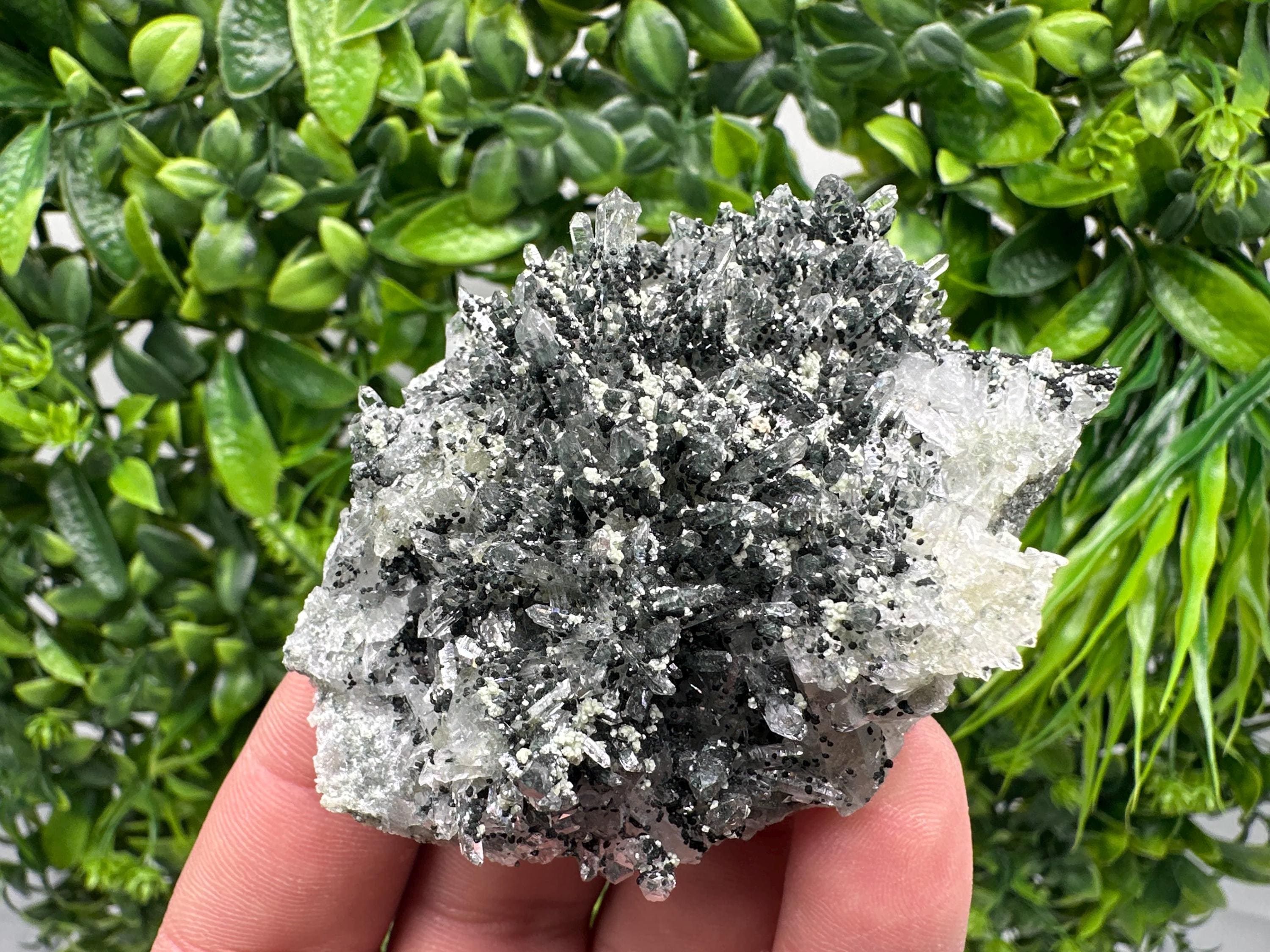 Chlorite Quartz Mineral Specimen, Bulgaria Crystal Decor