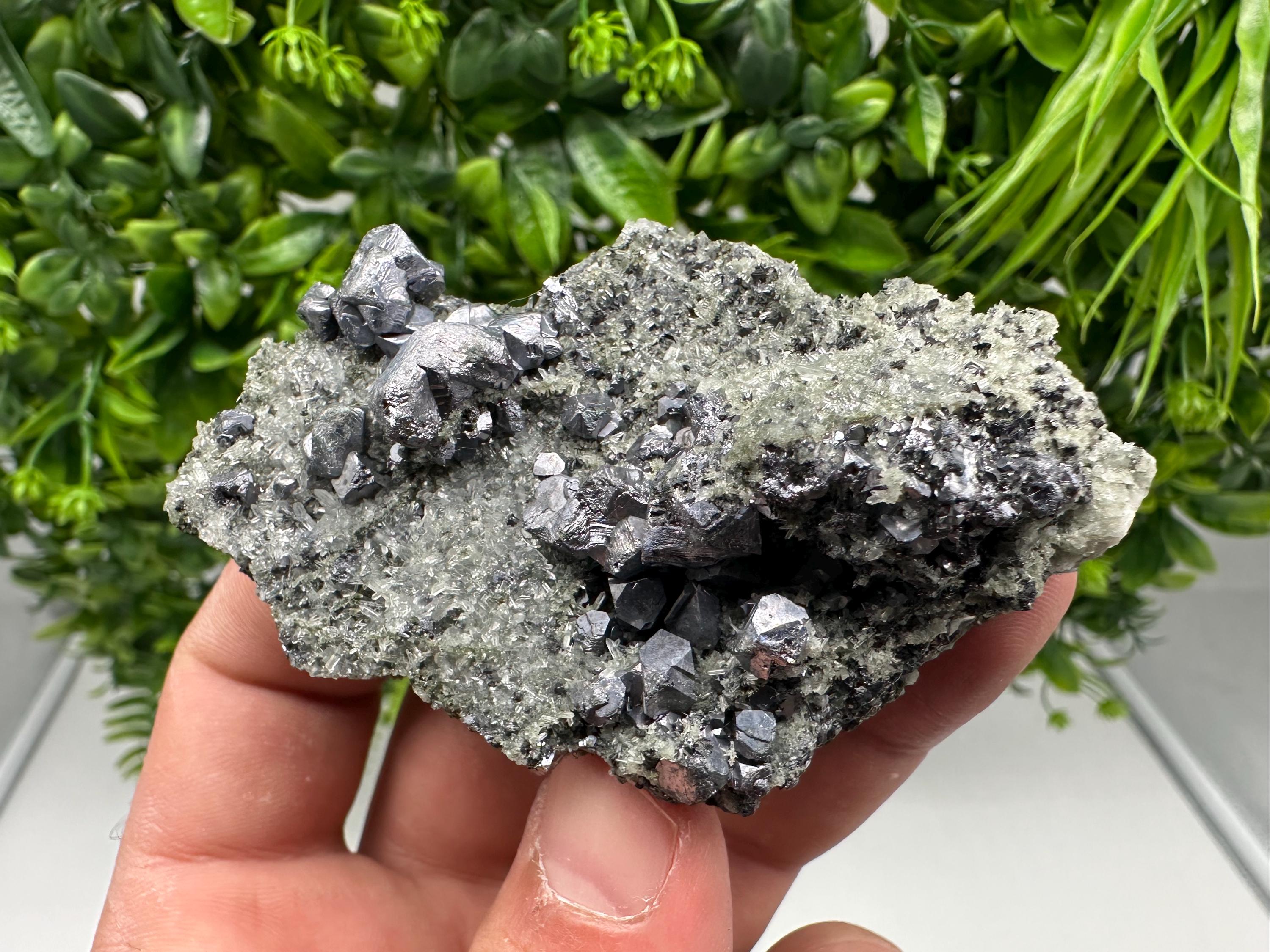 Sphalerite Galena Crystal Cluster with Quartz, Epidote & Chlorite