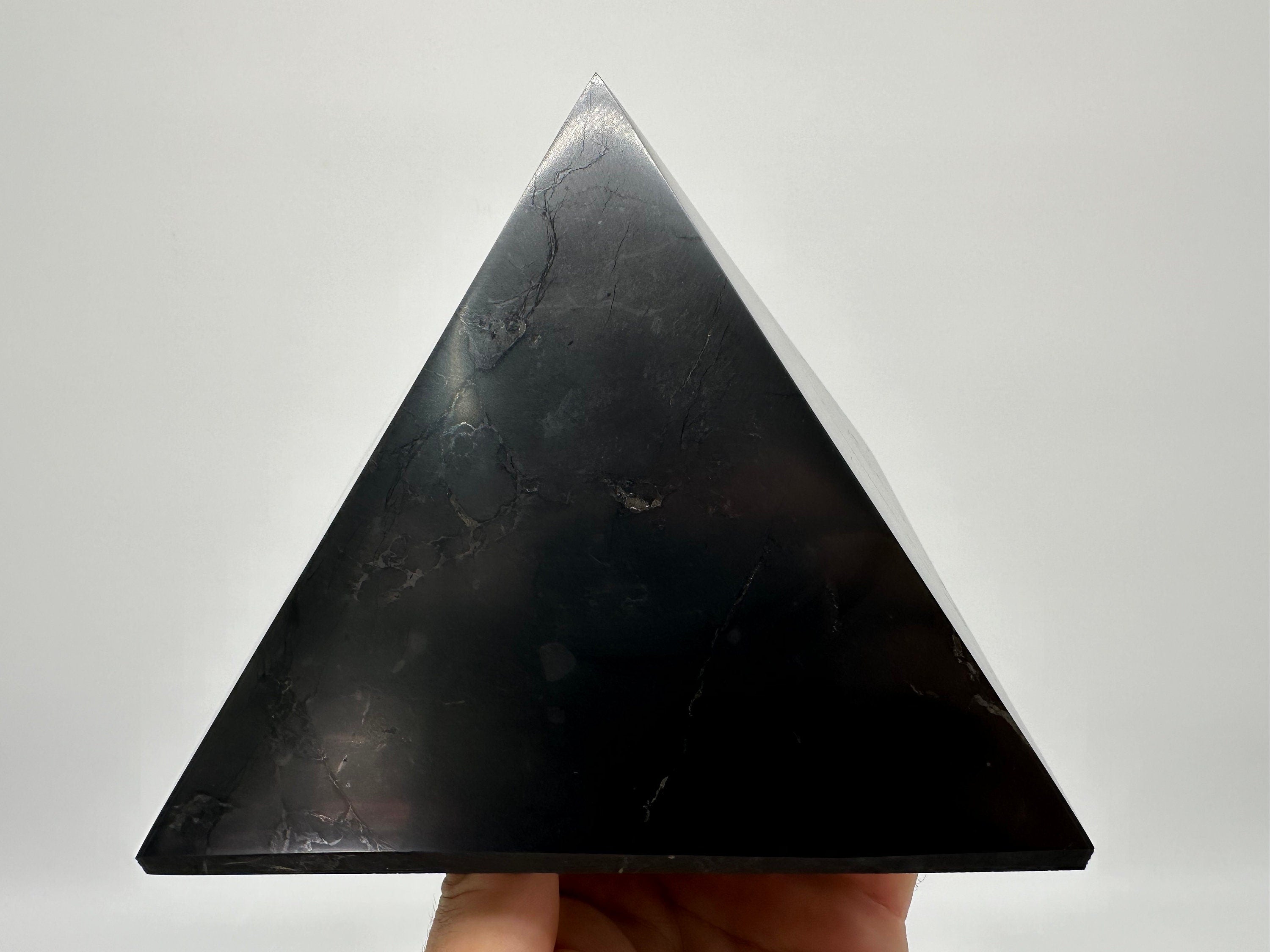 Shungite Crystal Pyramid (15cm): EMF & 5G Protection