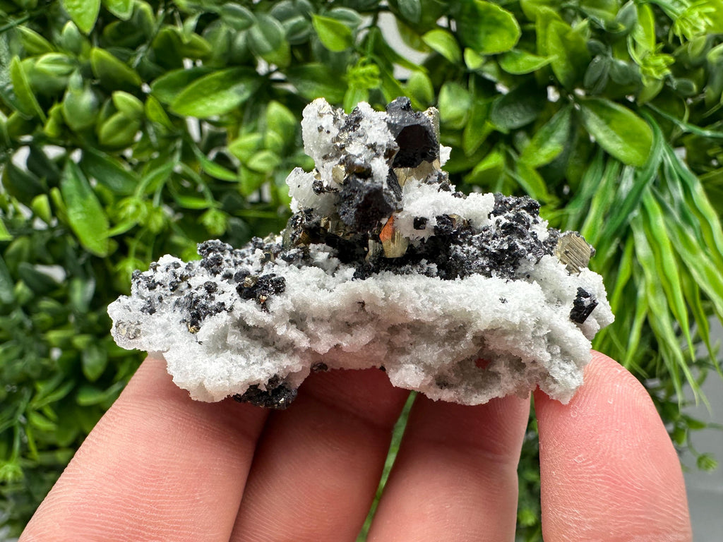 Pyrite Sphalerite Quartz Calcite Mineral Specimen, Bulgaria Crystal Decor