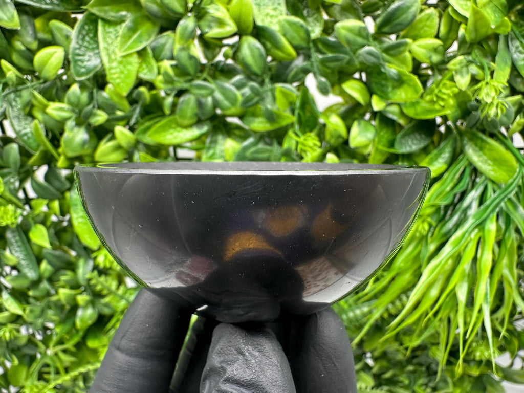 Polished Shungite Bowl 80mm: EMF Protection, Water Purification