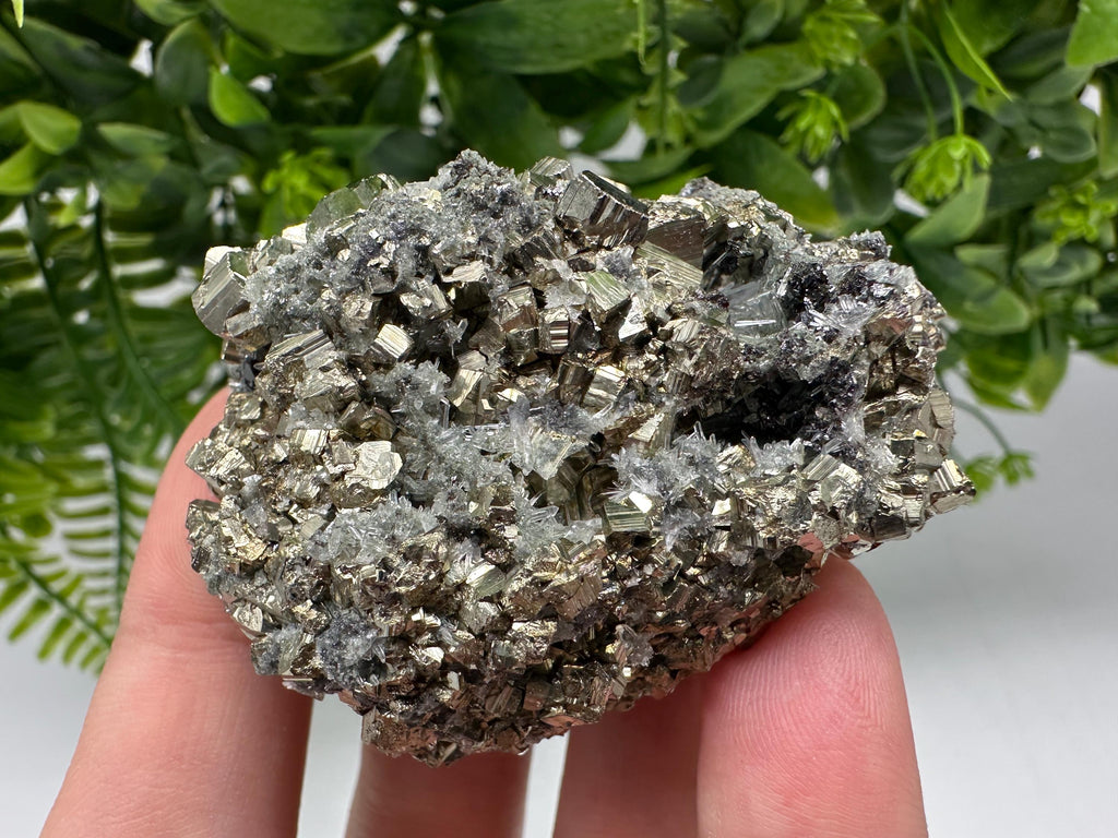 Pyrite on Green Quartz: Rare Mineral Specimen, Borieva Mine