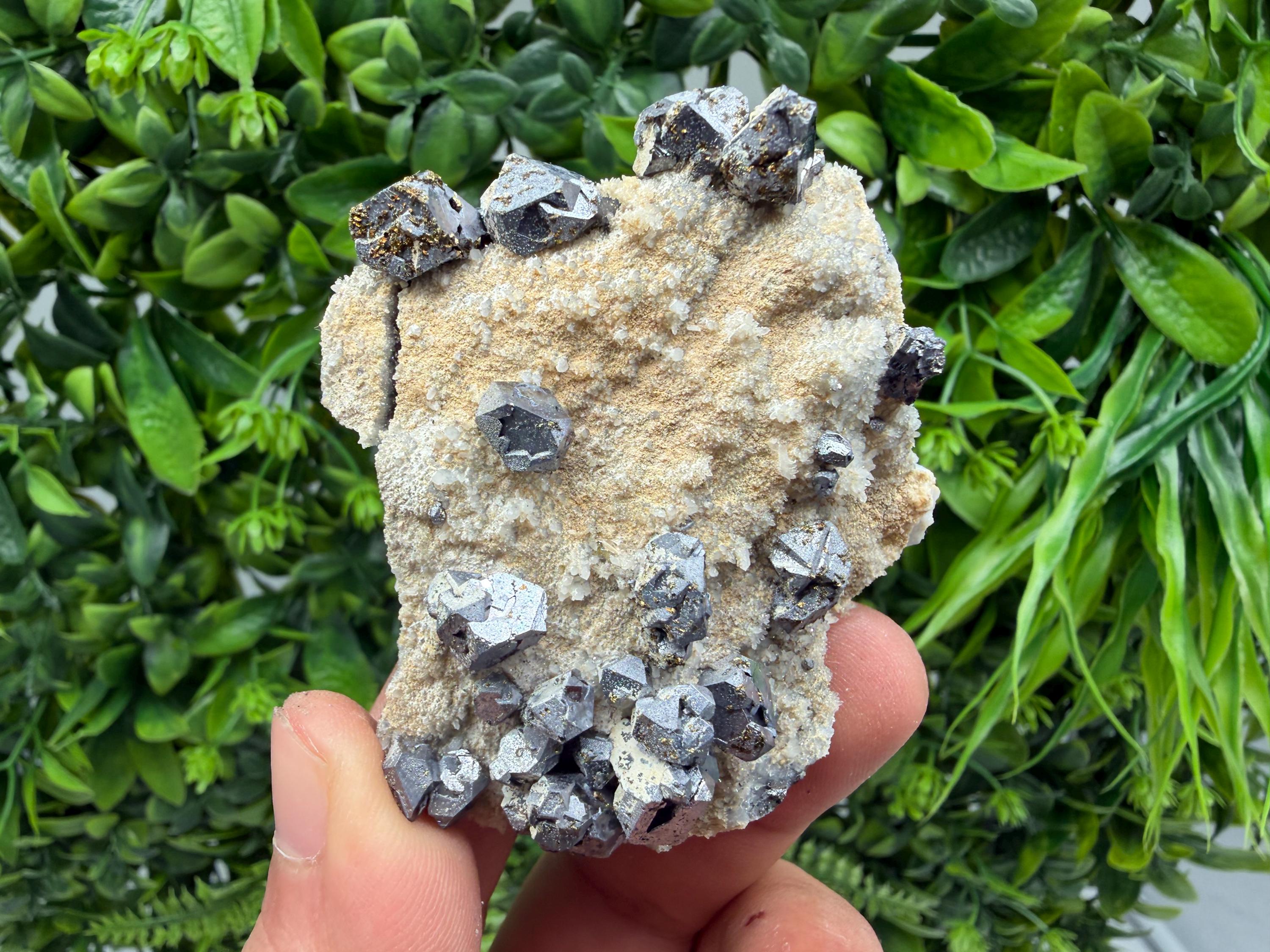 Sphalerite Cleiopfane on Quartz Mineral Specimen, Krushev Dol Mine, Bulgaria Home Decor Stone