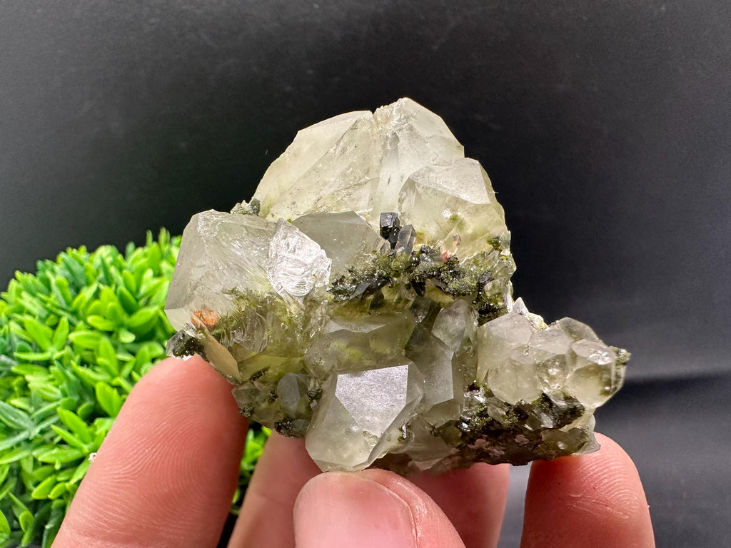Rare Green Epidote Quartz Crystal Cluster - Eastern Anatolia, Turkey