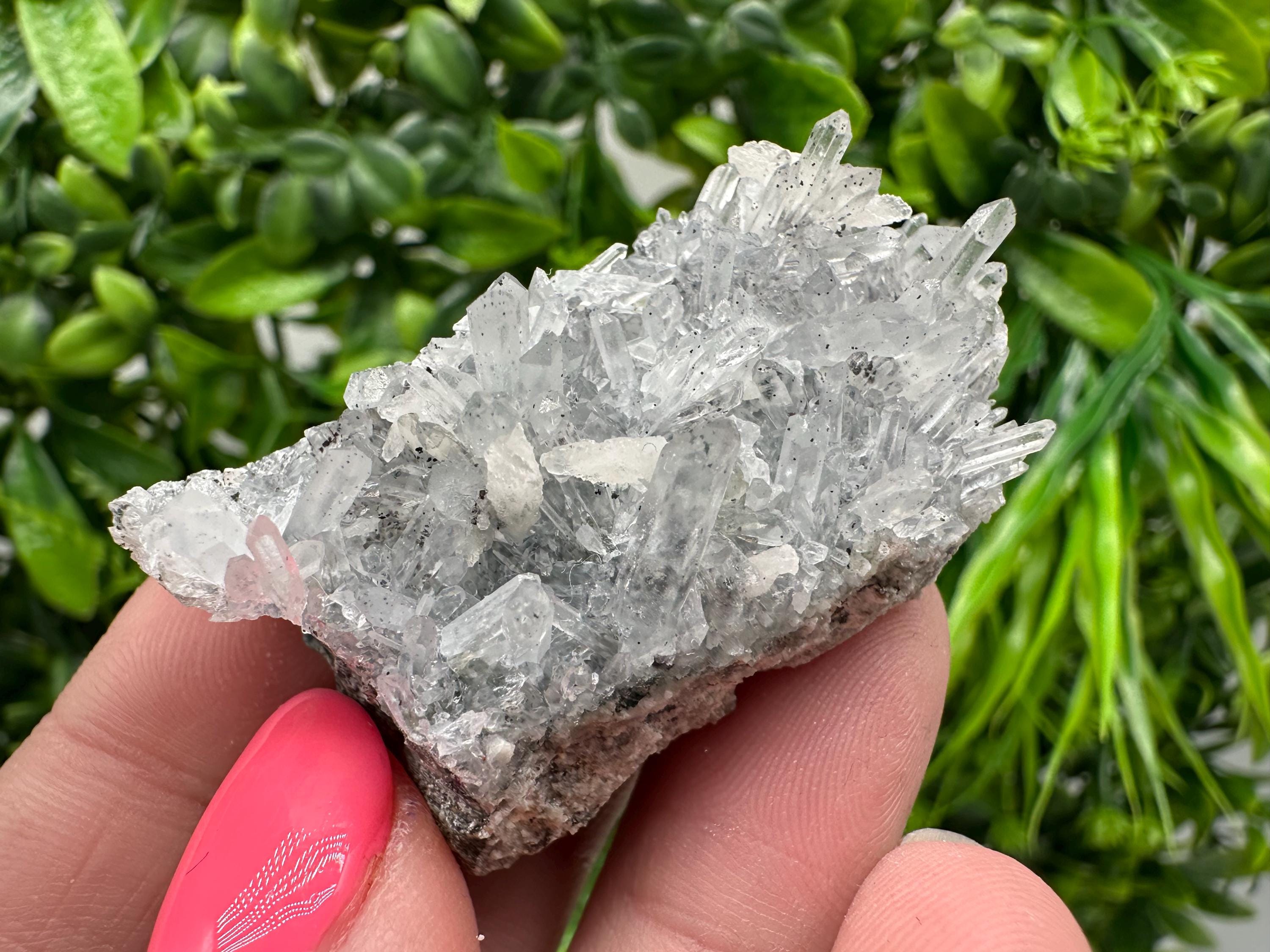 Lovely specimen Green Quartz inclusions Chlorite and Sphalerite/ Natural minerals/ Souvenir crystal gift minerals famous 9th September/Madan