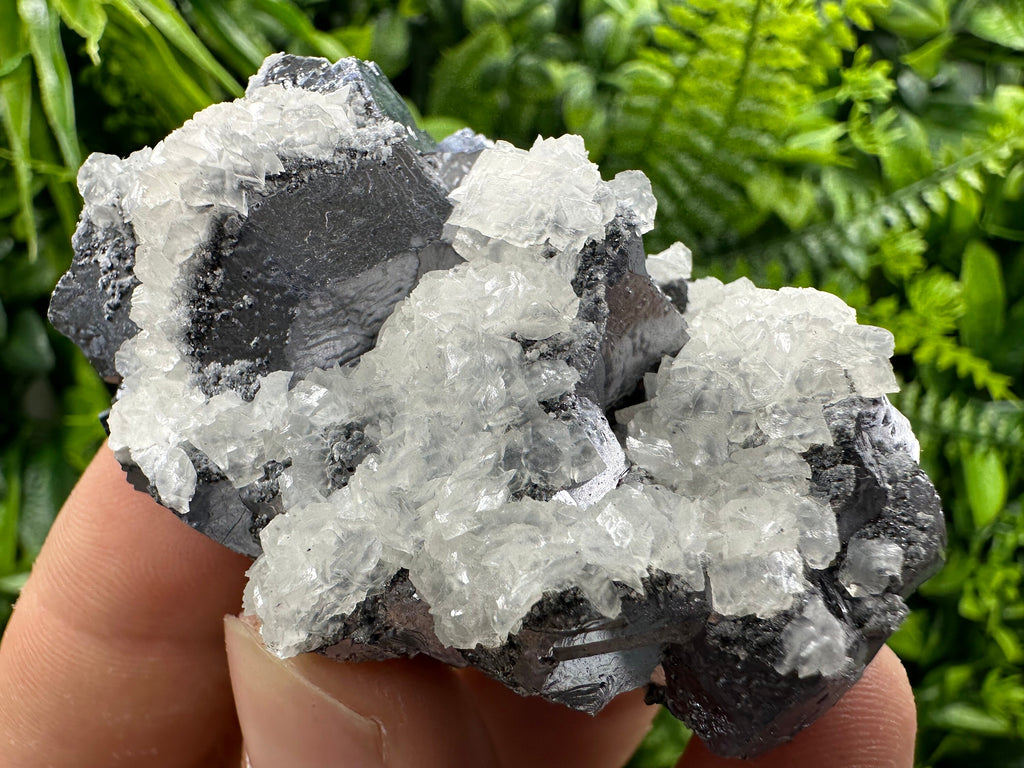 Galena with Calcite Cluster, Batantci Mine Mineral Specimen