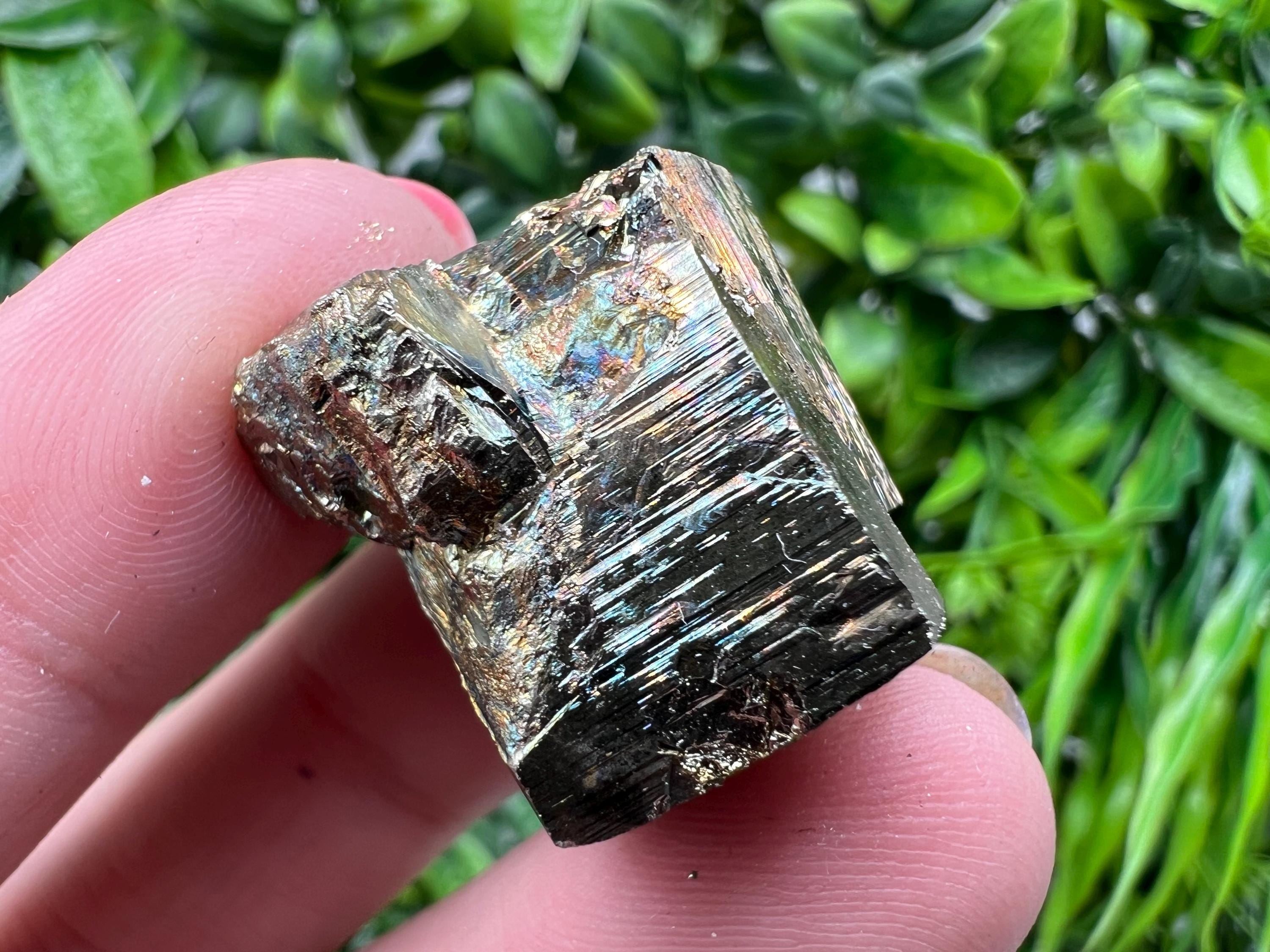 Rainbow Pyrite with Calcite, Natural Crystal Mineral Souvenir