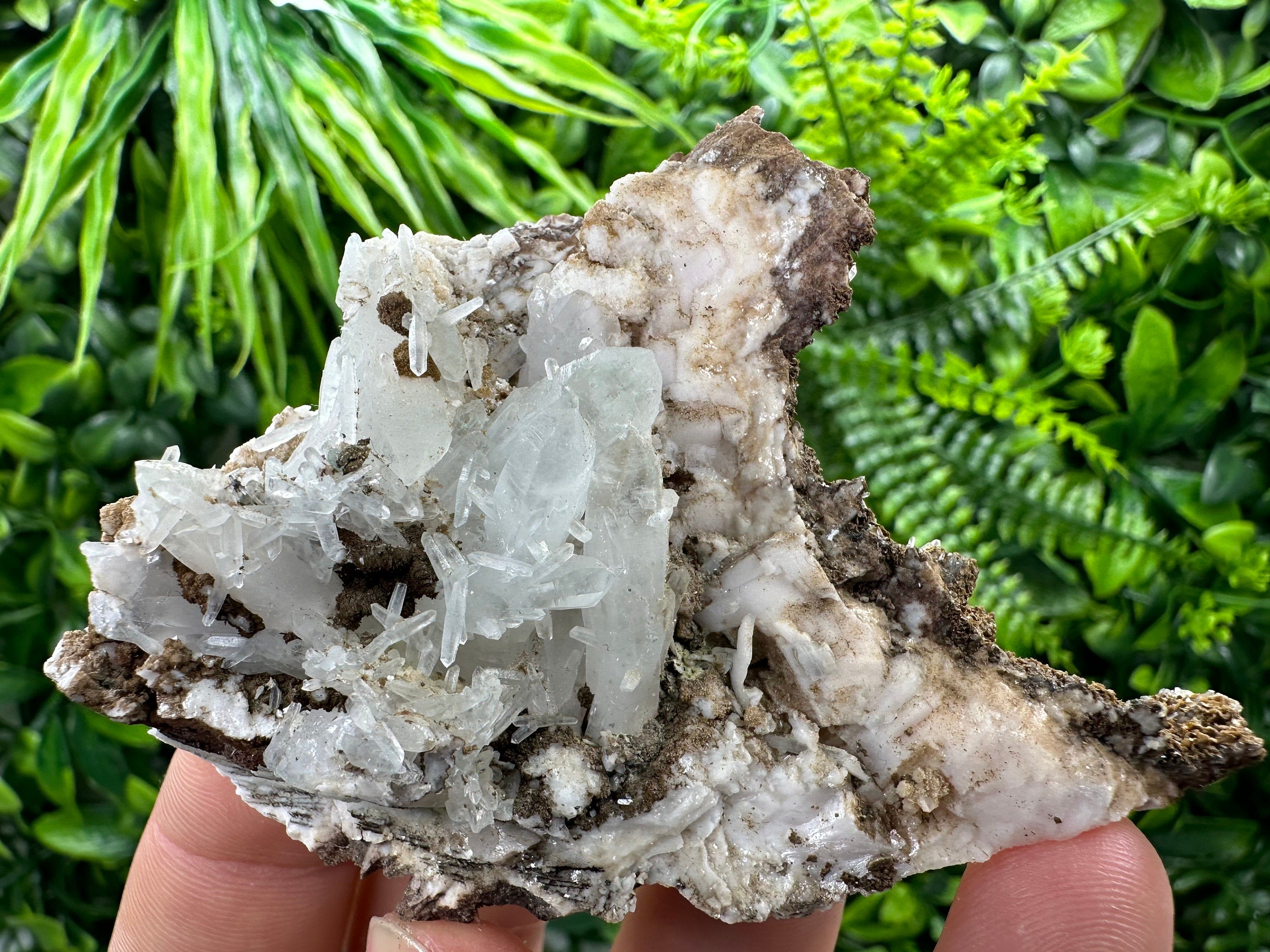 Chlorite Quartz on Rhodochrosite Mineral Specimen