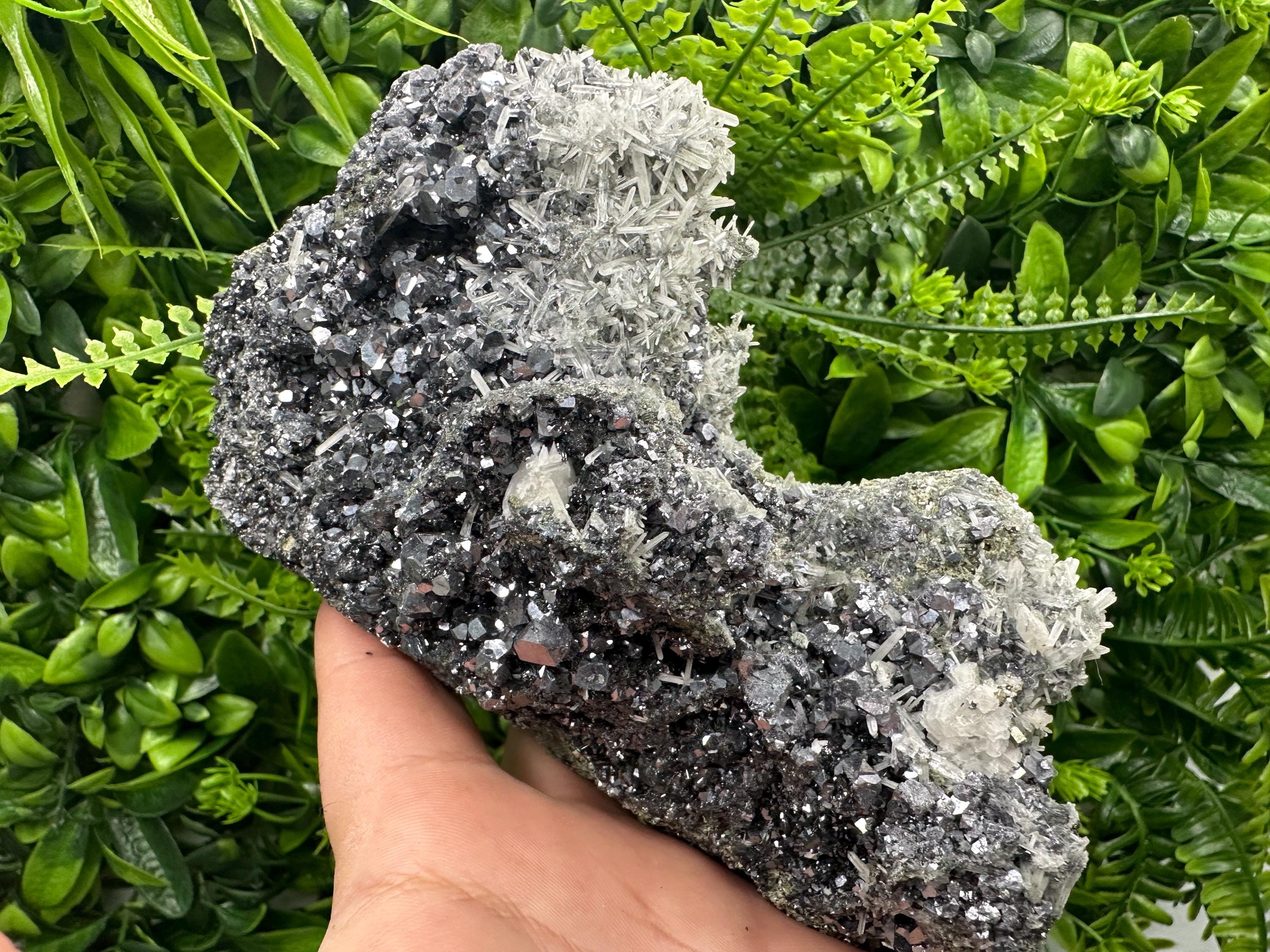 Galena on Sphalerite and Quartz: Borieva Mine, Bulgaria